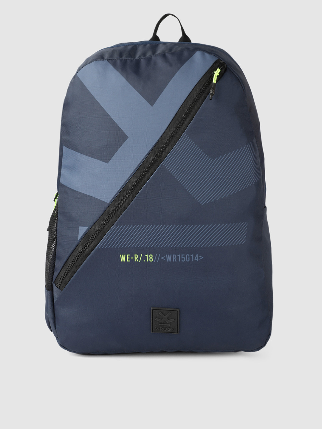 

WROGN Unisex Navy Blue Graphic Printed Backpack