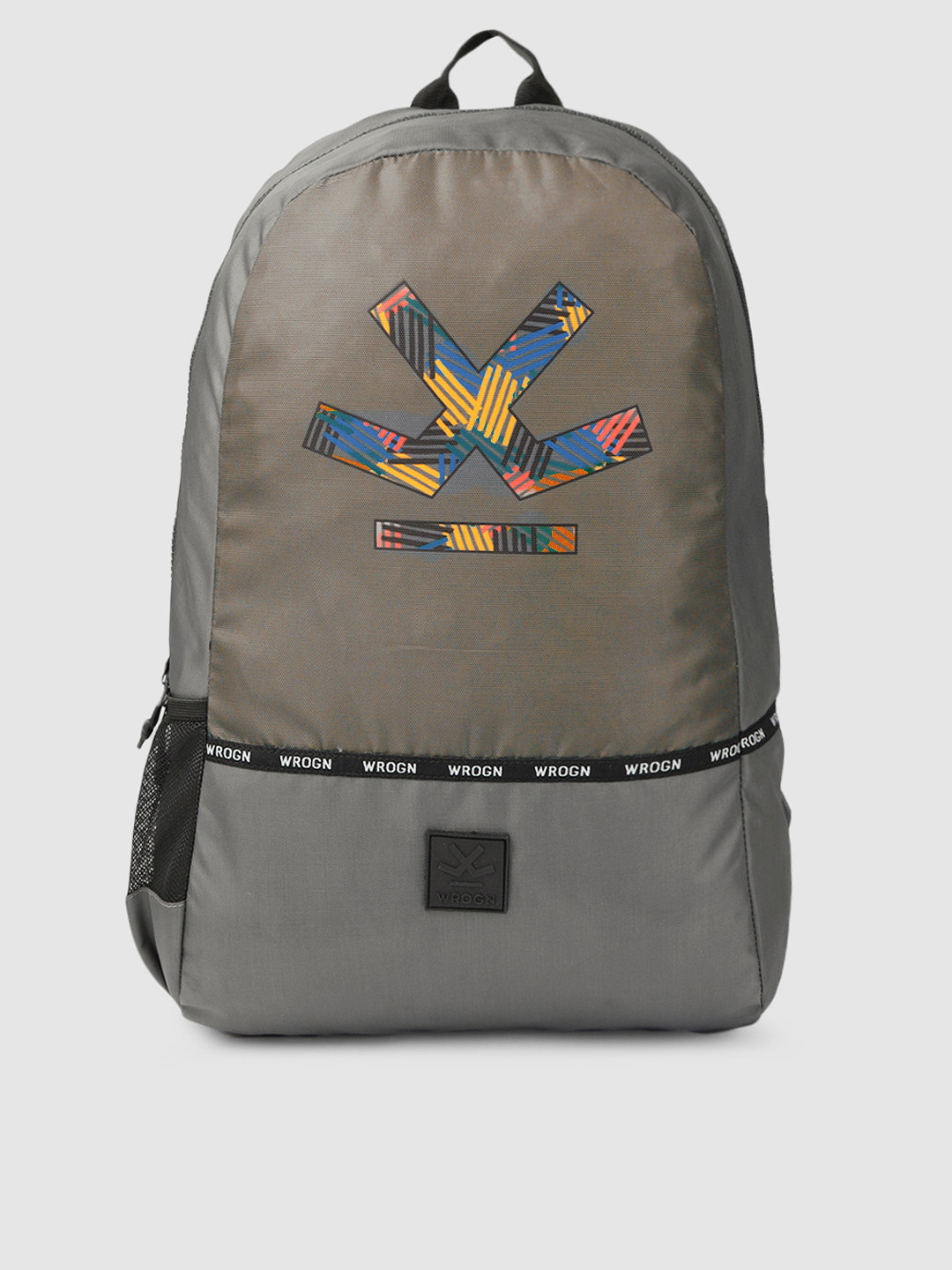 

WROGN Unisex Grey Graphic Print Original Laptop Backpack