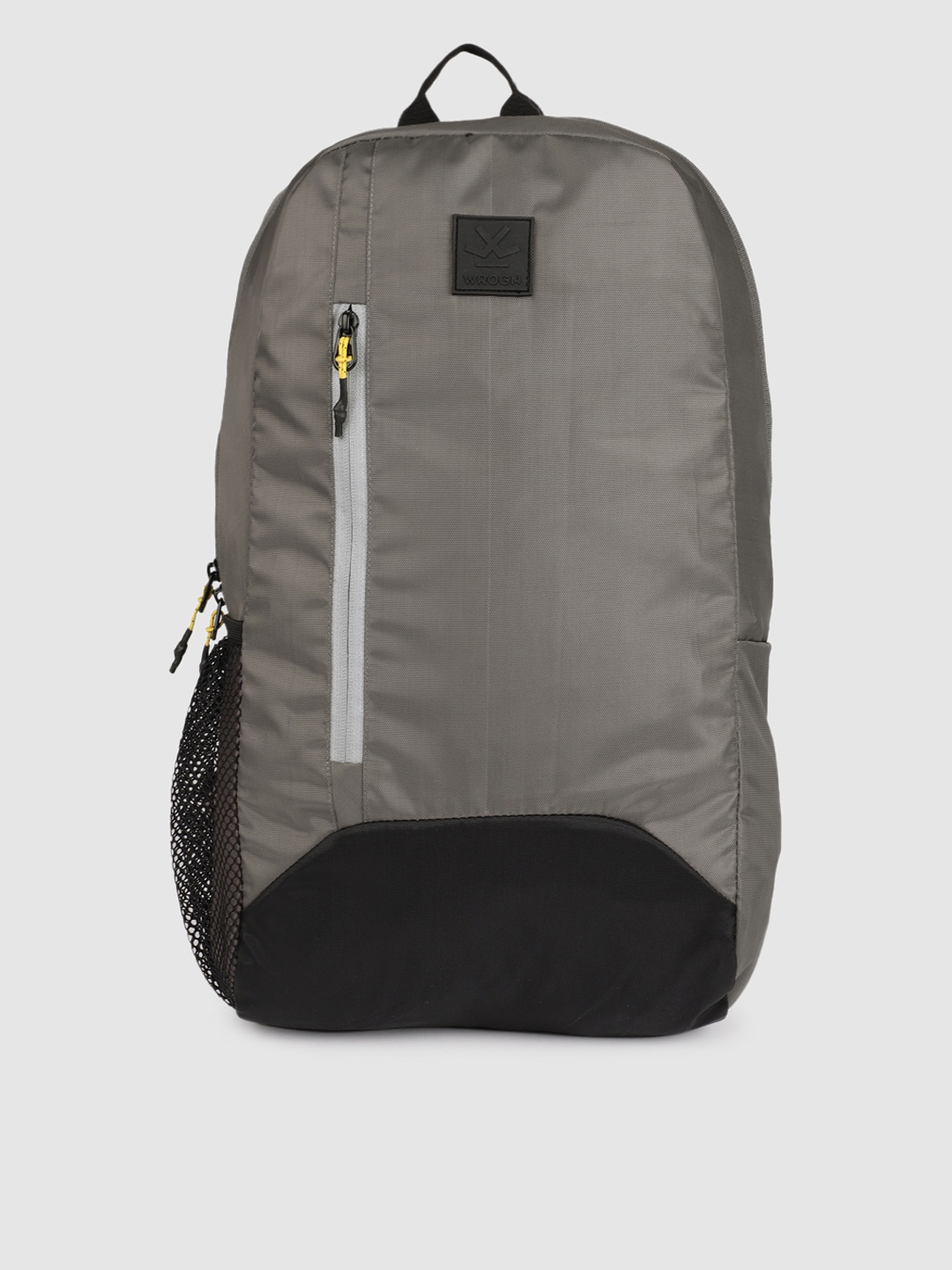 

WROGN Unisex Grey & Black Colourblocked Pyramid Backpack