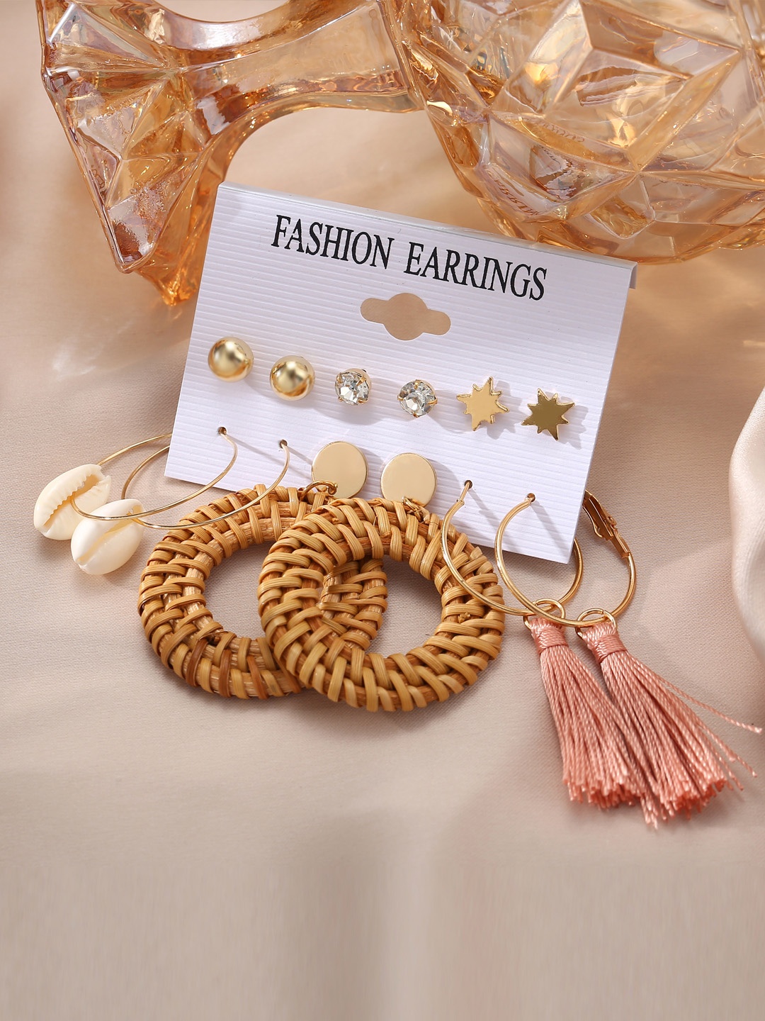 

Jewels Galaxy Women Set of 6 Gold Plated Earrings