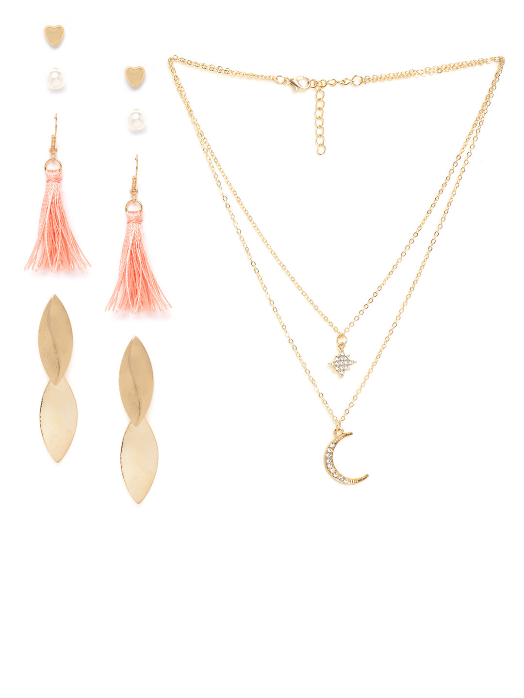 

Jewels Galaxy Women Peach-Coloured Gold-plated Jewellery Set