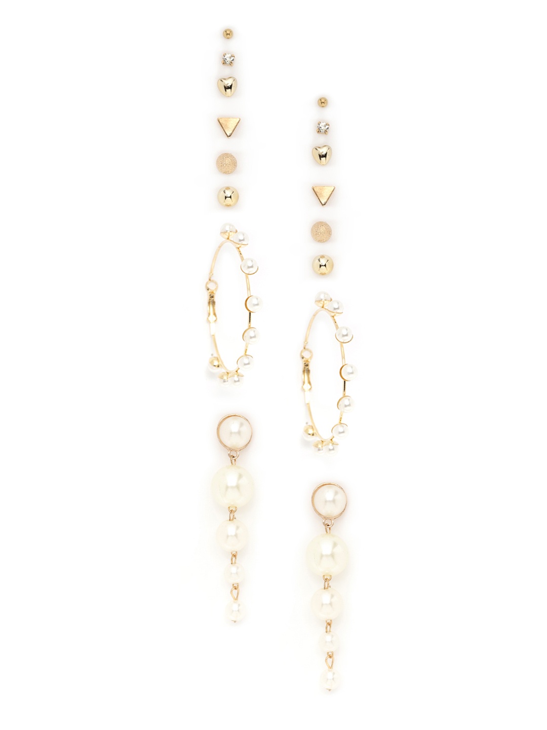 

Jewels Galaxy Women Set of 8 Gold-Plated Earrings