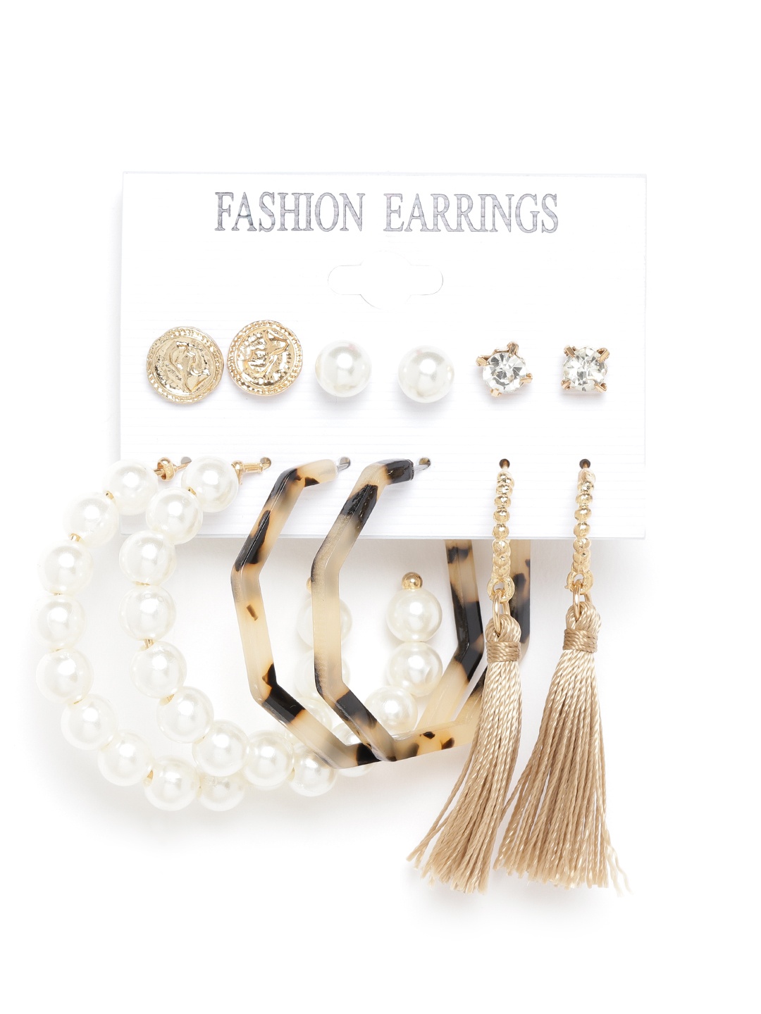 

Jewels Galaxy Women Set of 6 Gold-Plated Earrings
