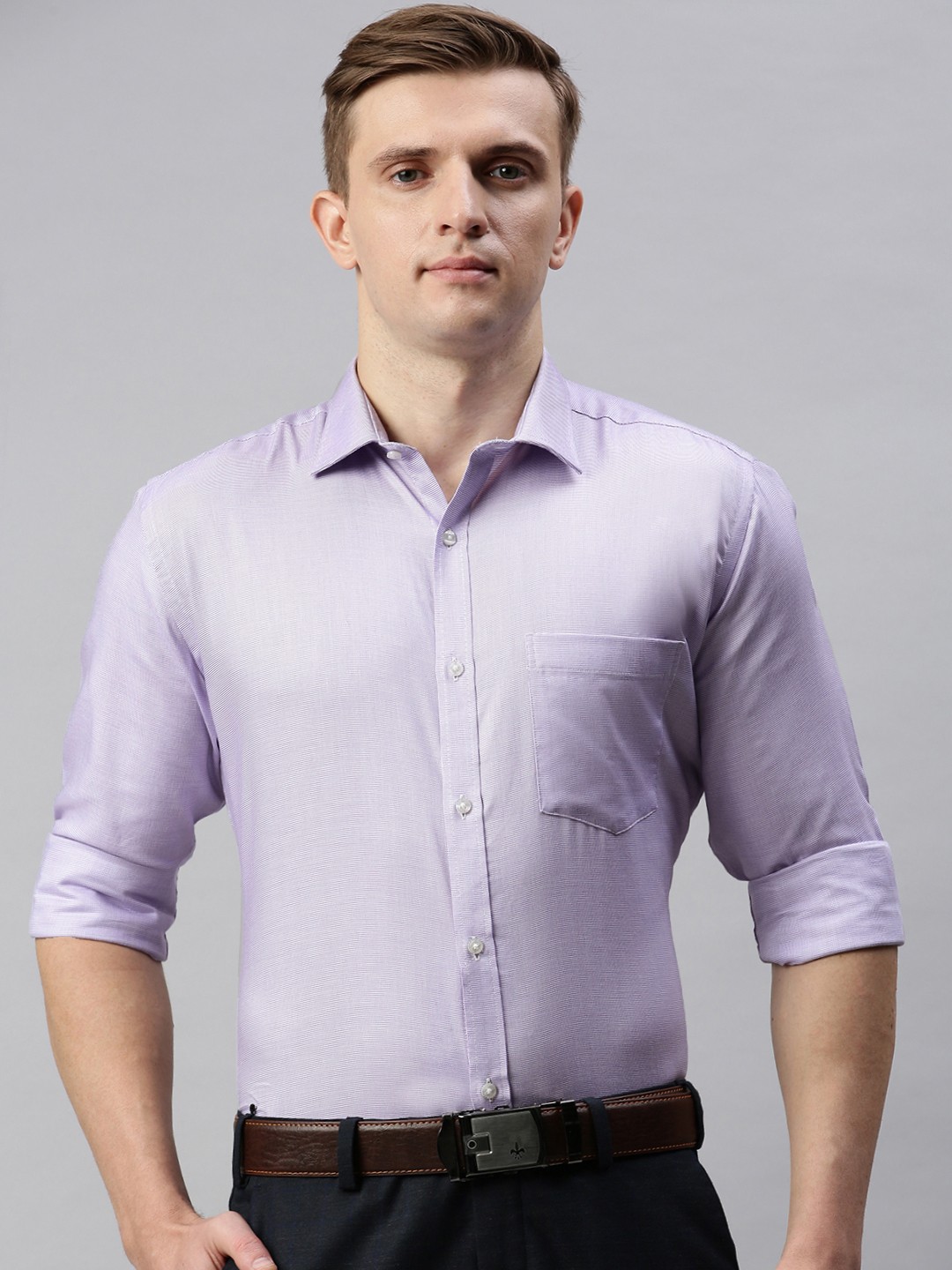 

Park Avenue Men Violet Slim Fit Solid Formal Shirt