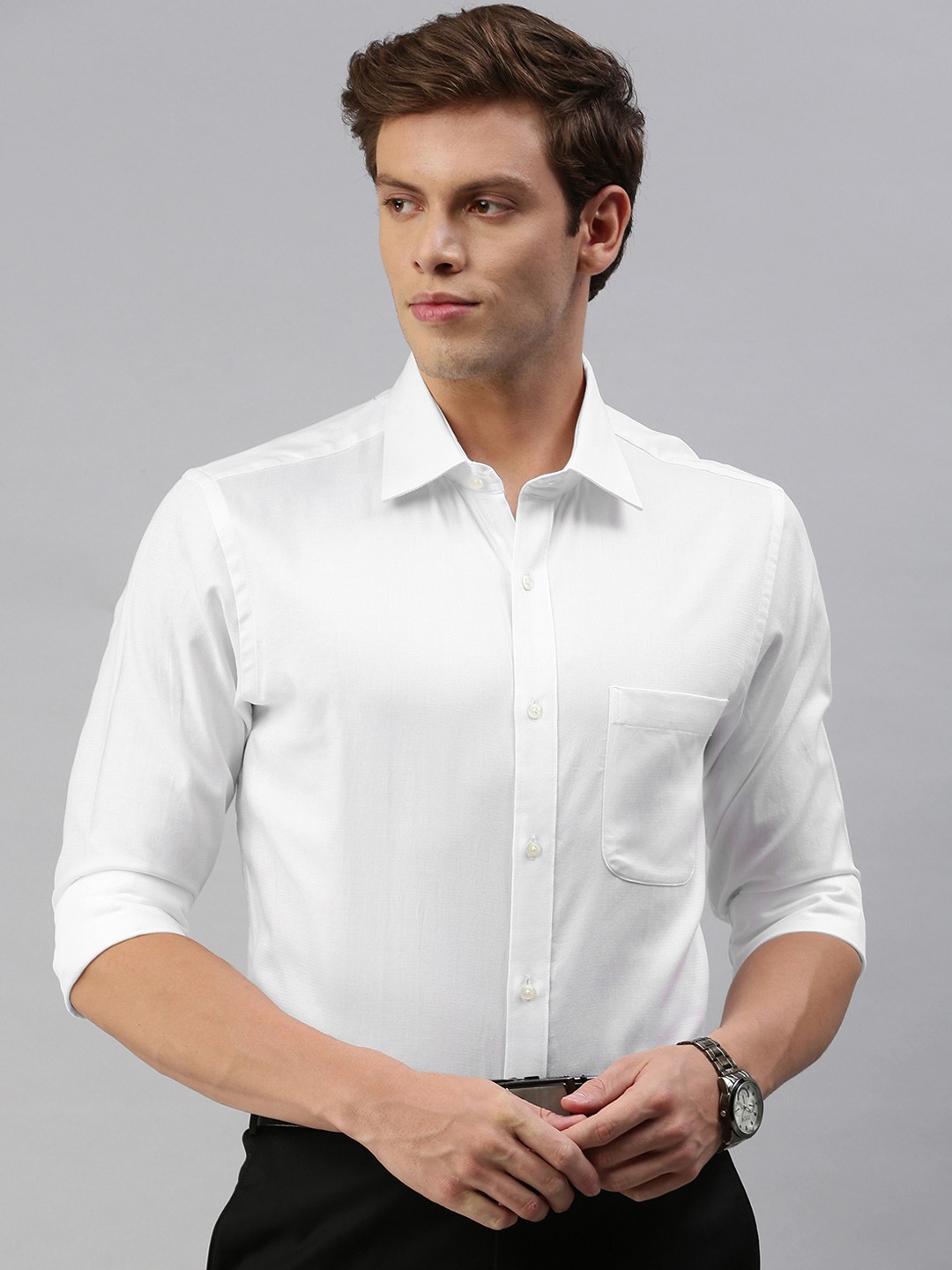 

Raymond Men White Slim Fit Solid Formal Shirt