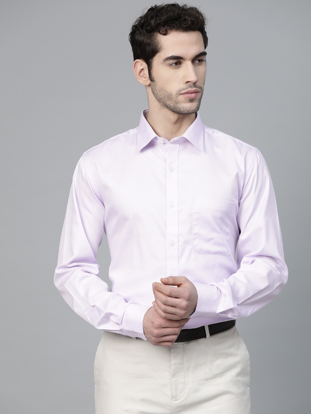 

Raymond Men Lavender Contemporary Regular Fit Solid Formal Shirt