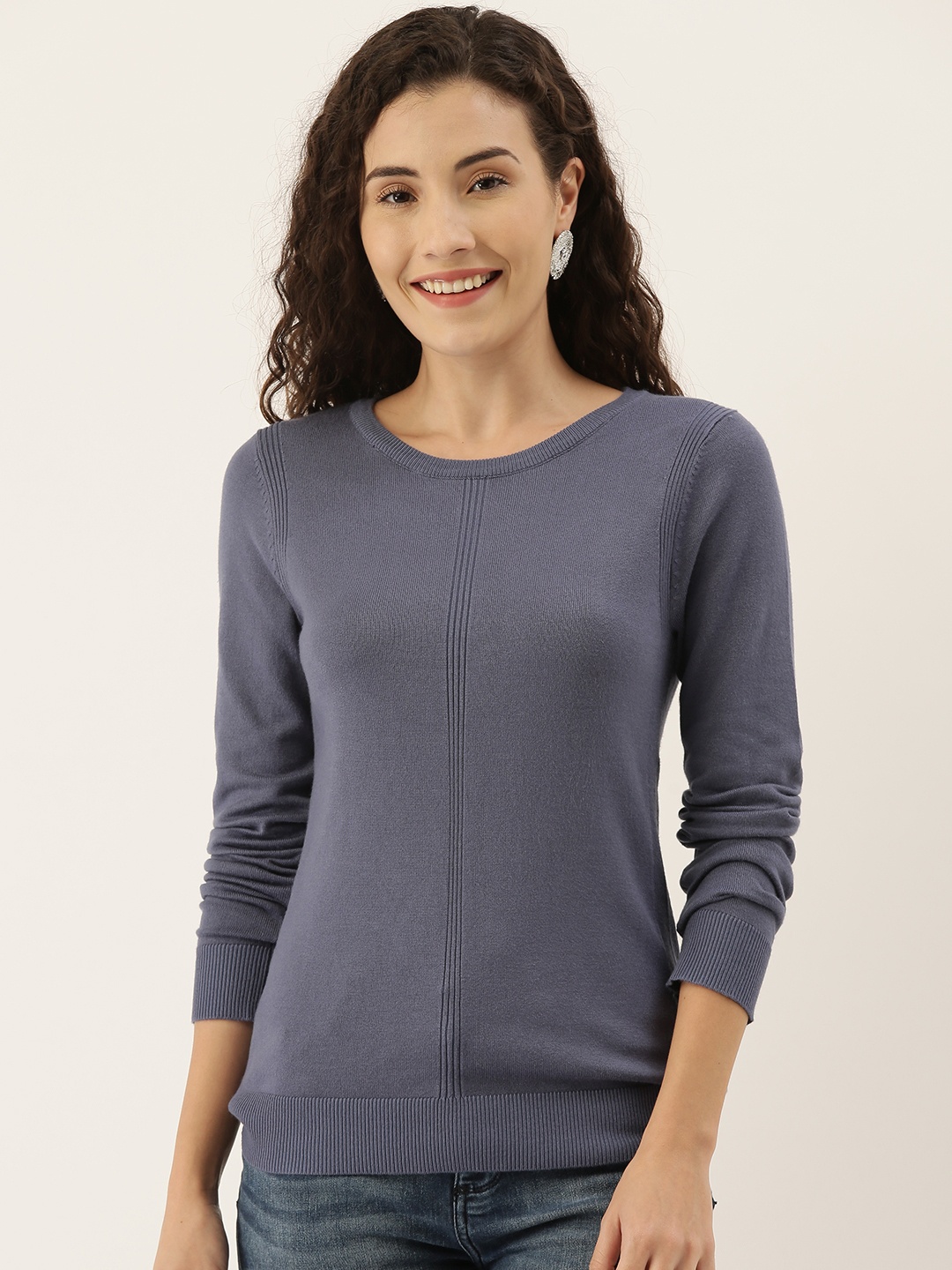

AND Women Grey Self Design Top