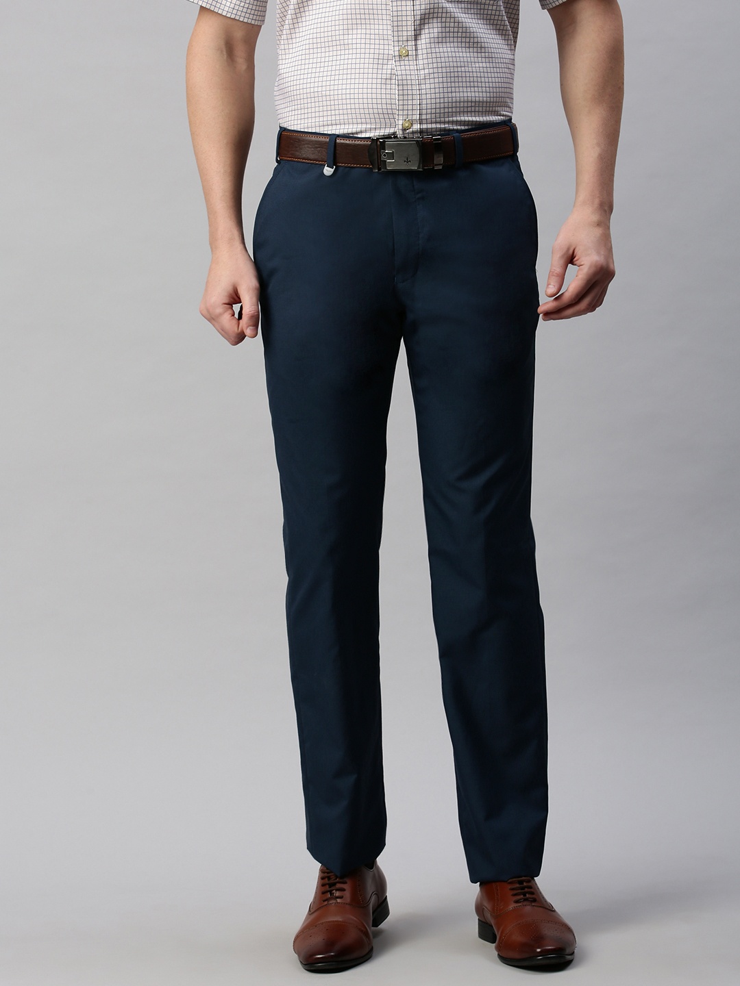 

Park Avenue Men Blue Slim Fit Solid Regular Trousers