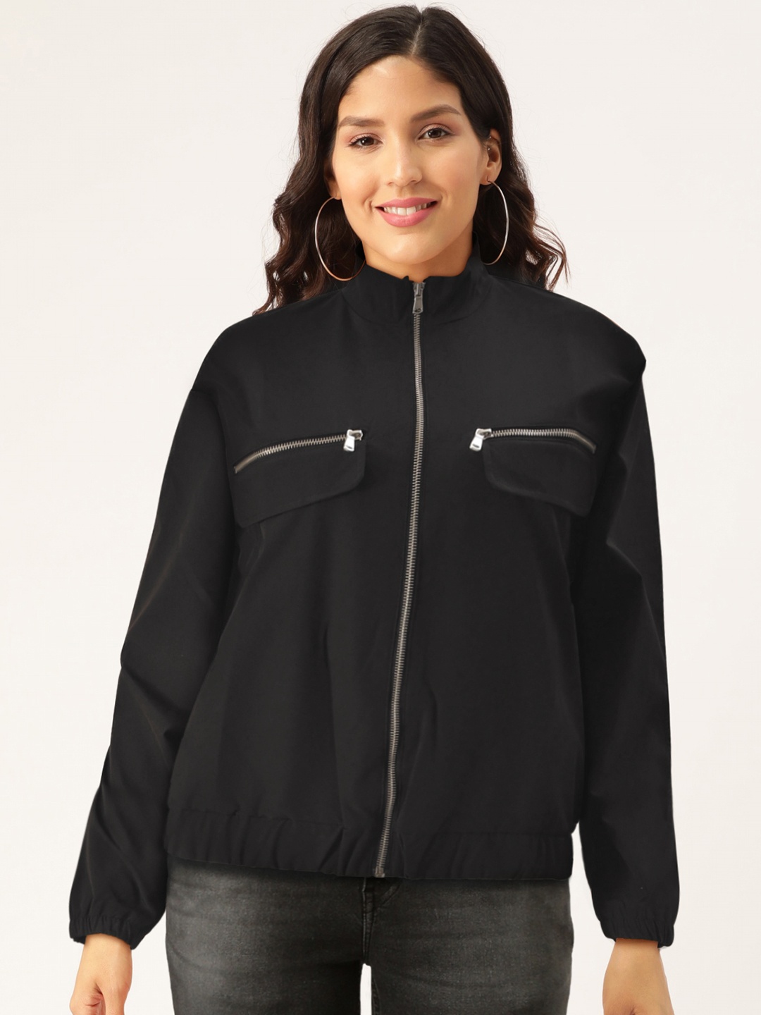 

AND Women Black Solid Tailored Jacket