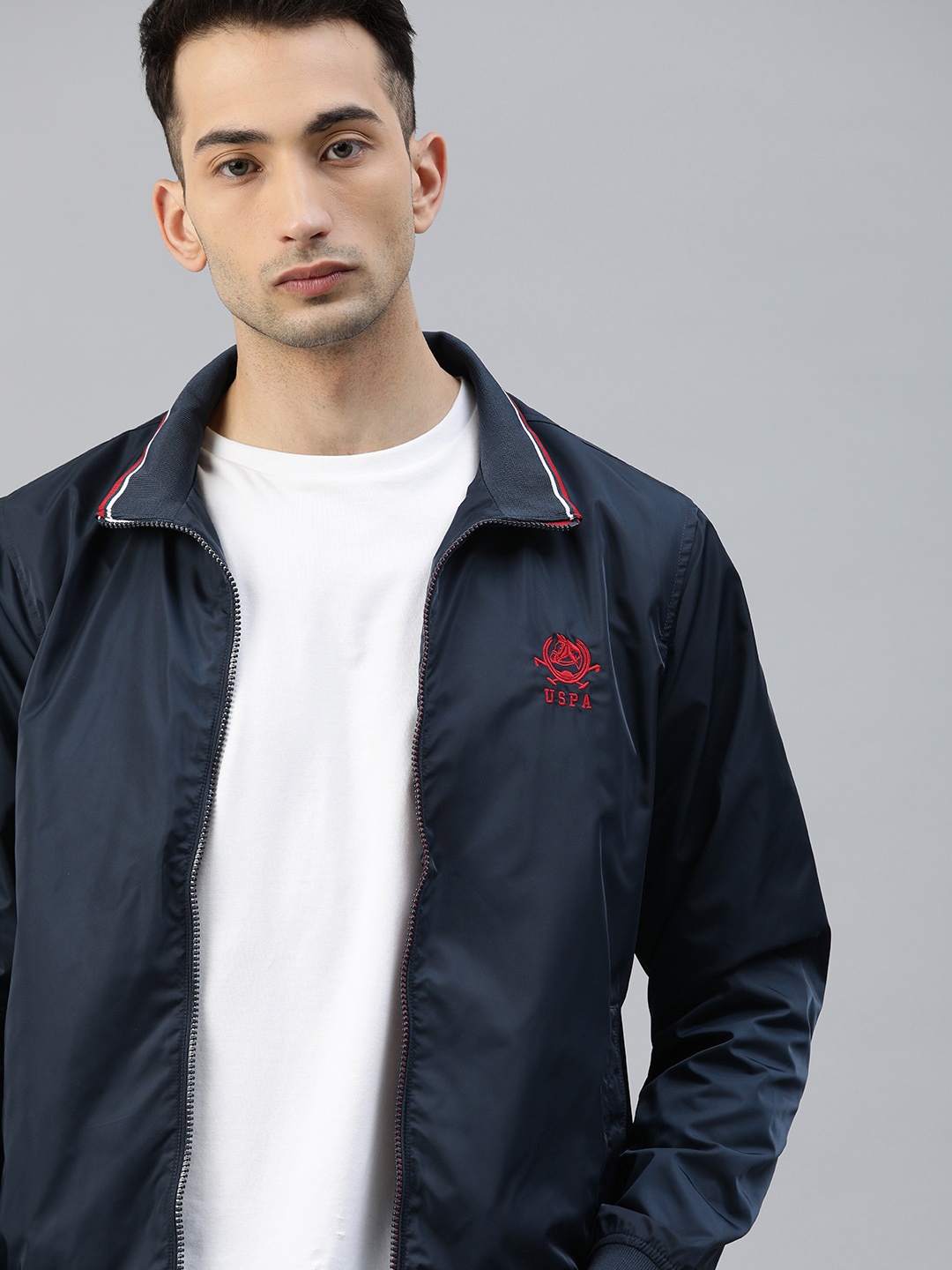 

U.S. Polo Assn. Men Navy Blue Solid A20 Bomber