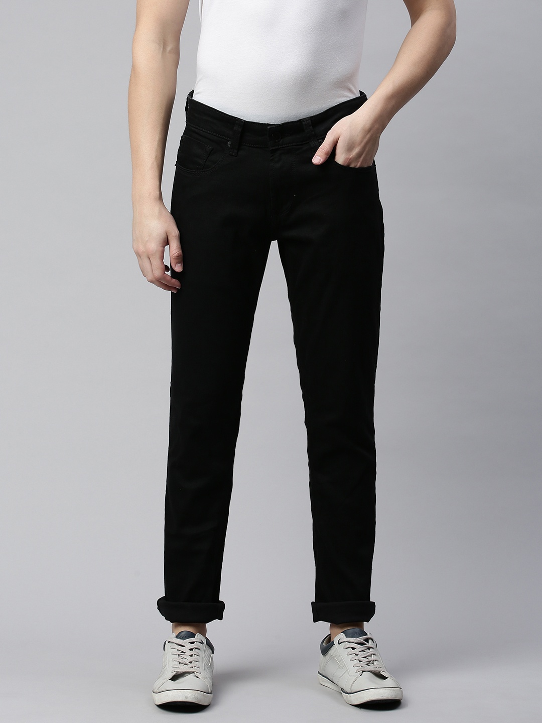 

SPYKAR Men Black Skinny Fit Low-Rise Clean Look Stretchable Jeans