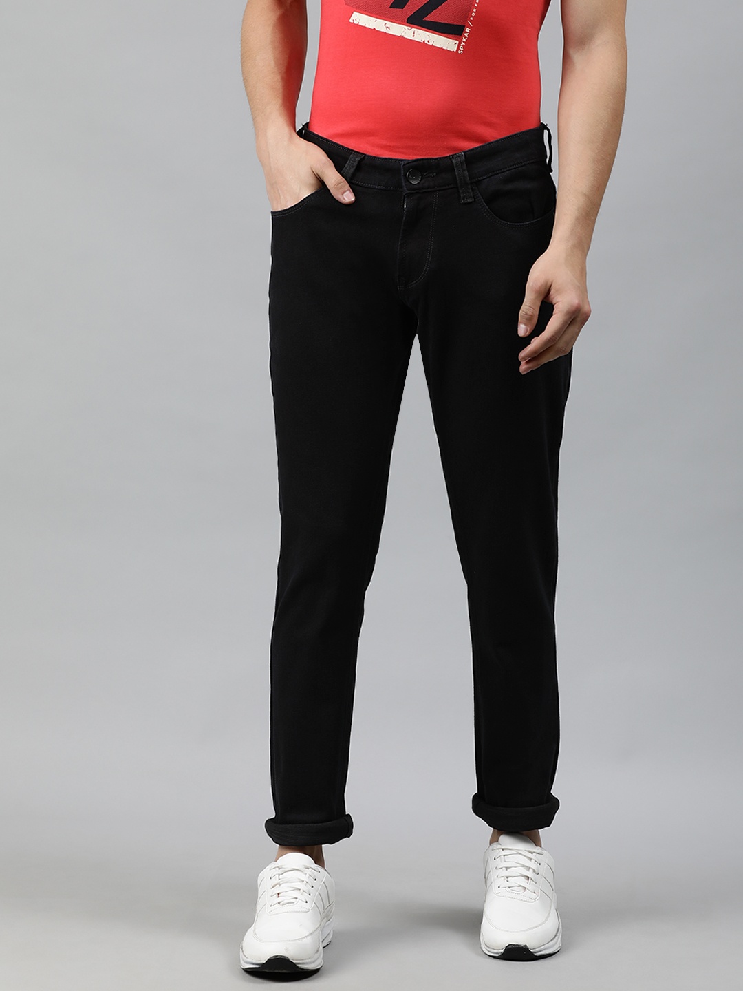 

SPYKAR Men Black Skinny Fit Low-Rise Clean Look Stretchable Jeans