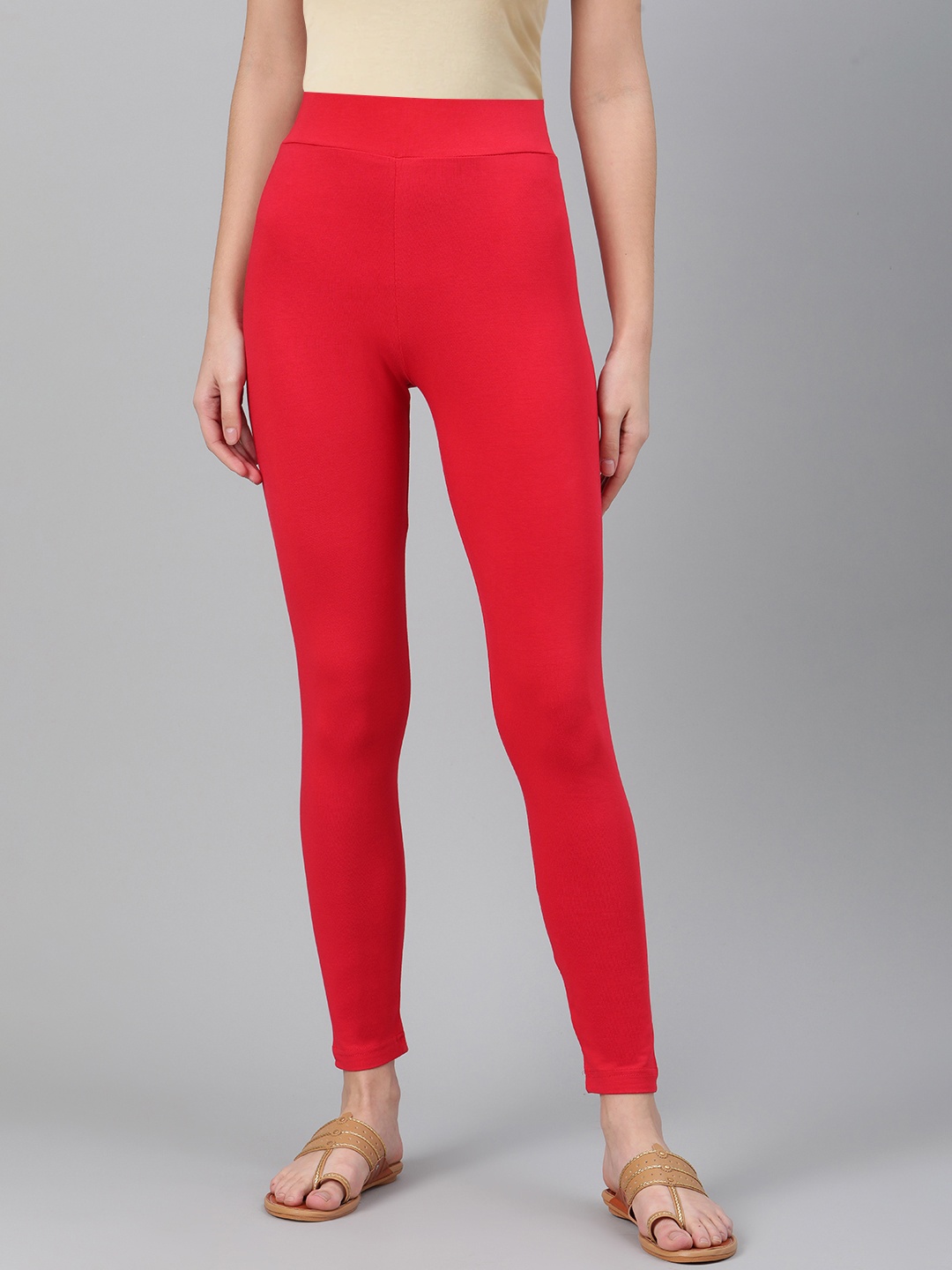 

Biba Women Red Solid Leggings