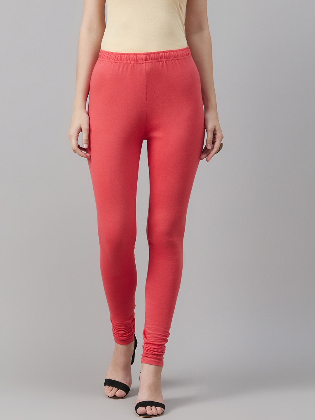 

Biba Women Red Pure Cotton Solid Churidar Length Leggings