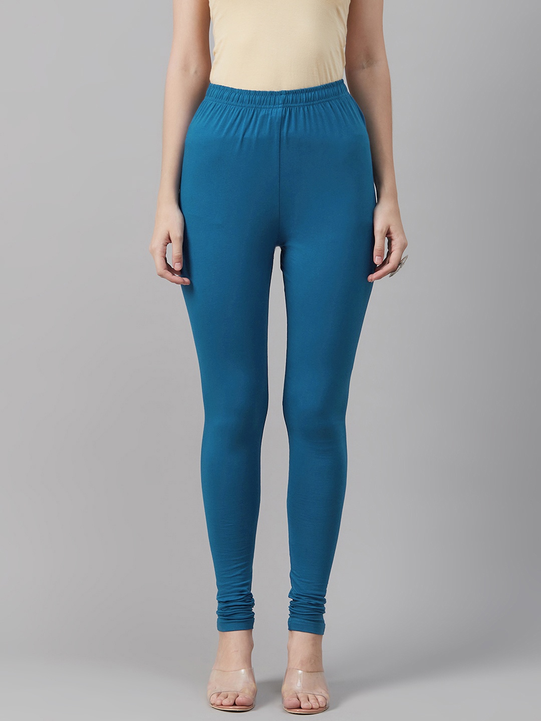 

Biba Women Blue Pure Cotton Solid Churidar Length Leggings