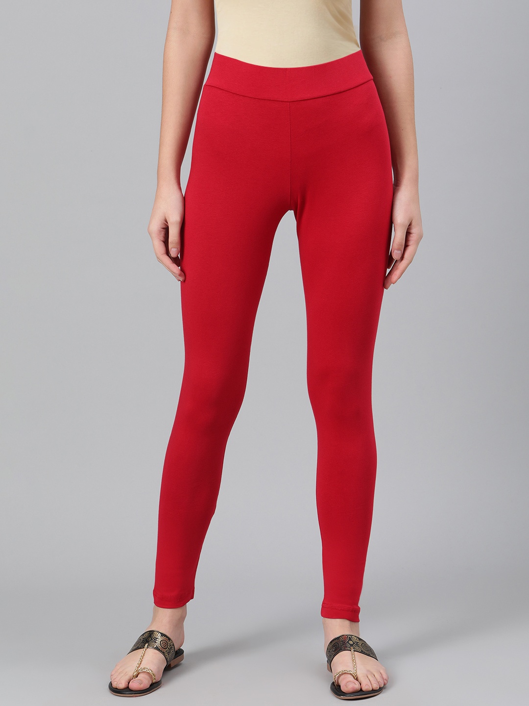 

Biba Women Red Solid Leggings
