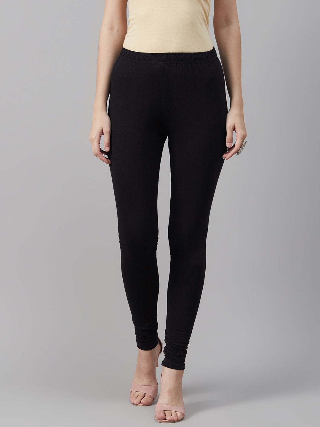 

Biba Women Black Solid Churidar Length Leggings