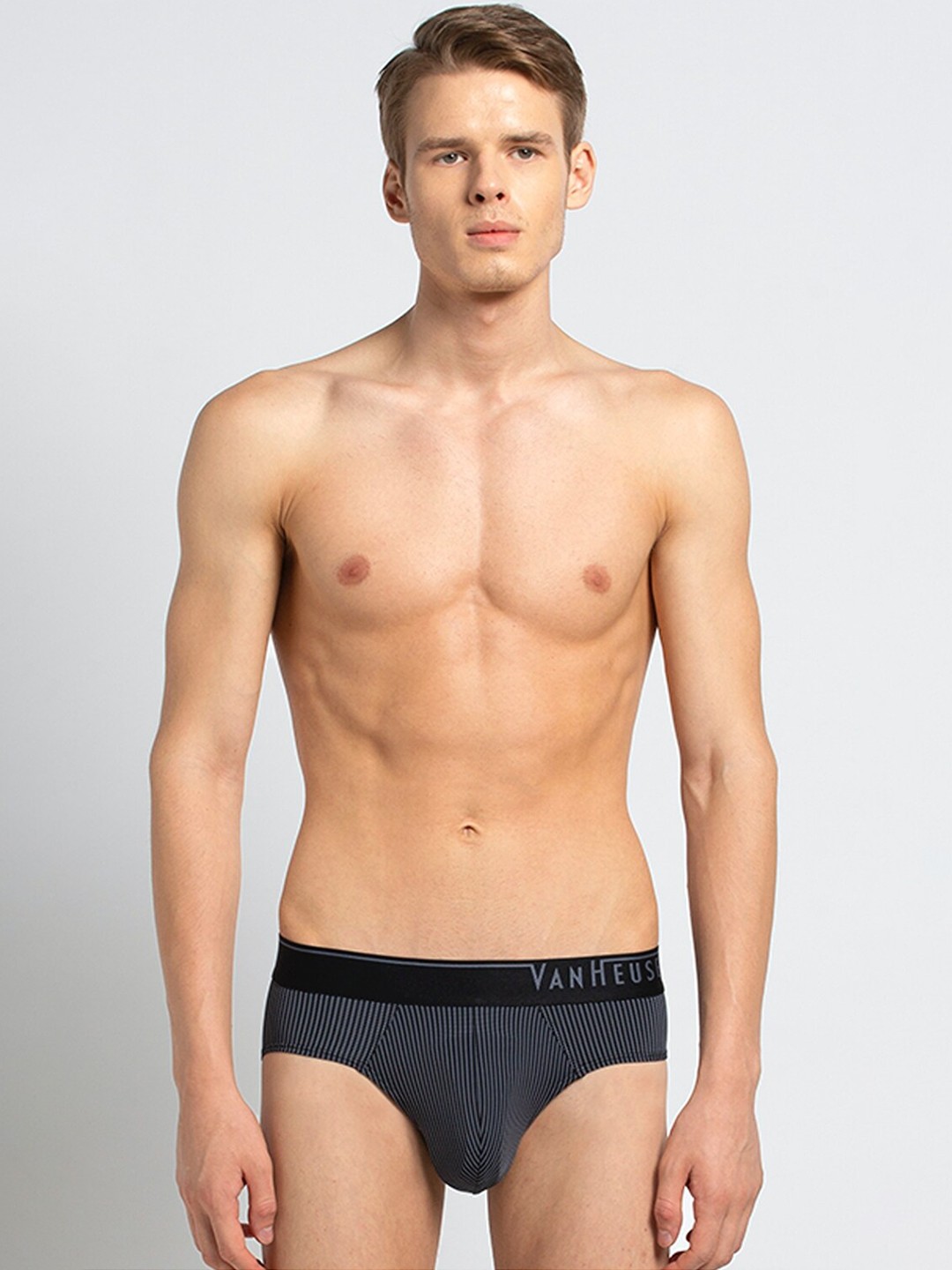 

Van Heusen Men Printed 4-Way Stretch Body Defining Fit Briefs, Black