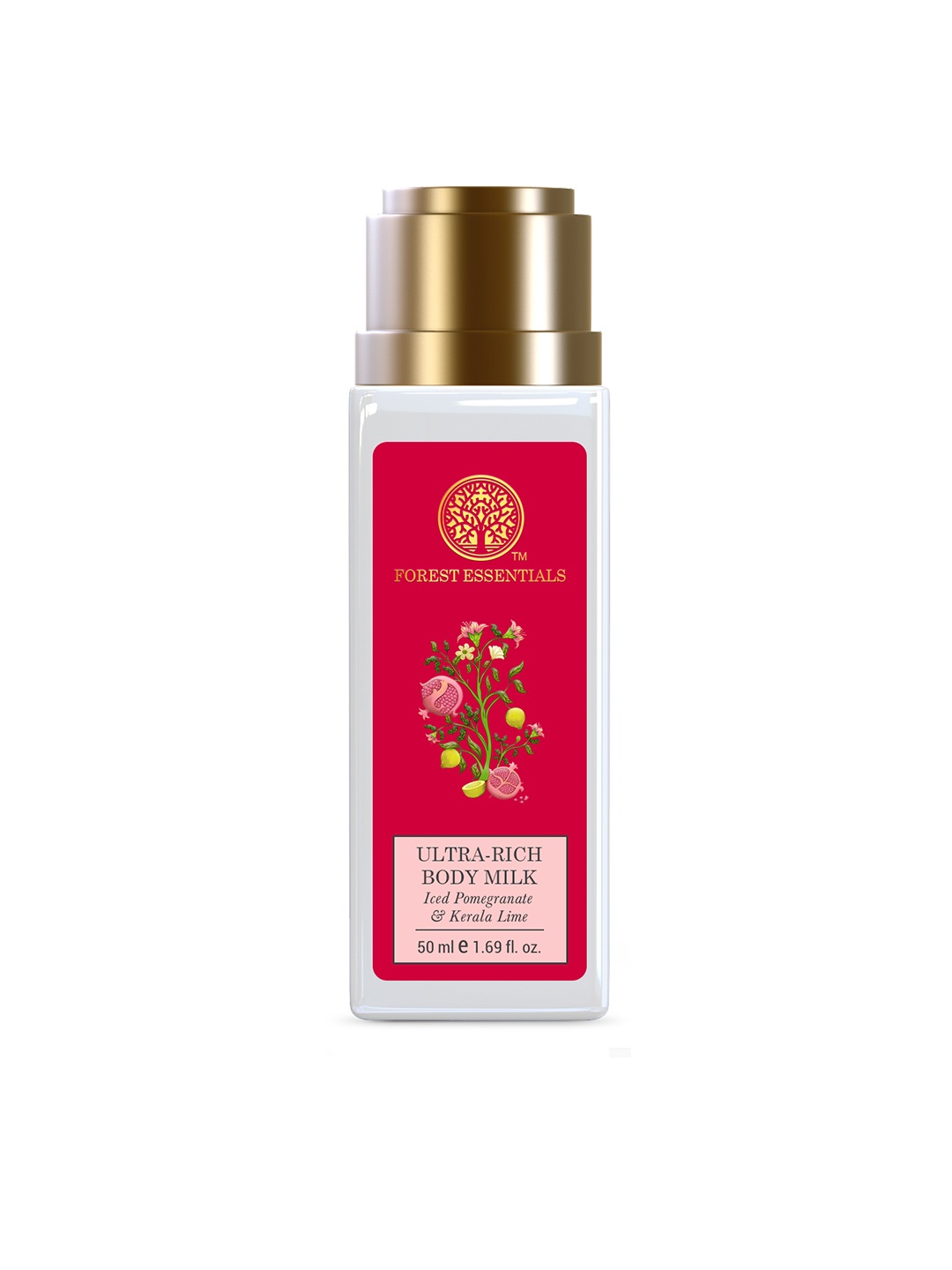 

Forest Essentials Ultra-Rich Body Milk Iced Pomegranate & Kerala Lime Body Lotion - 50ml, Pink