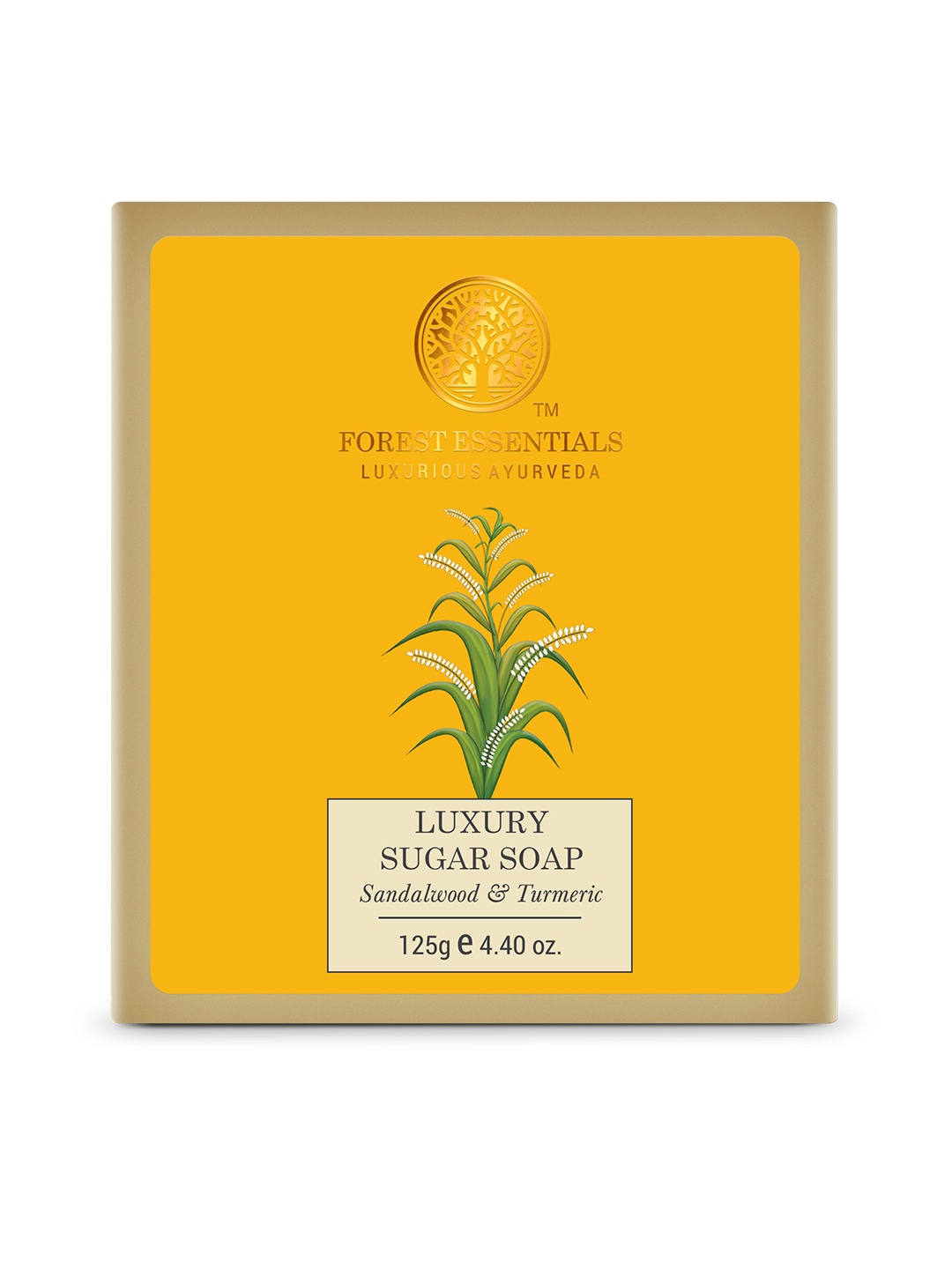 

Forest Essentials Ayurvedic Luxury Sugar Bath Soap with Sandalwood & Turmeric - 125g, Mustard