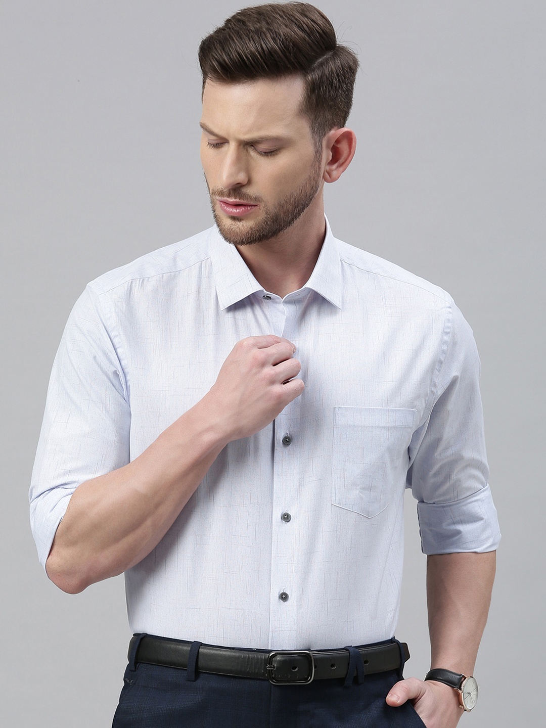 

Arrow New York Men Blue Slim Fit Solid Casual Shirt