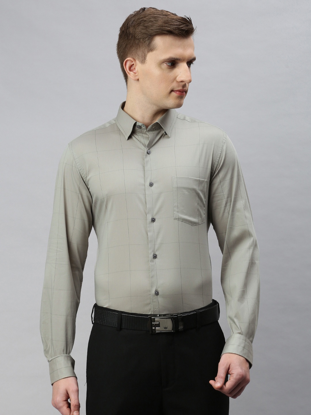 

Arrow New York Men Green Slim Fit Checked Formal Shirt