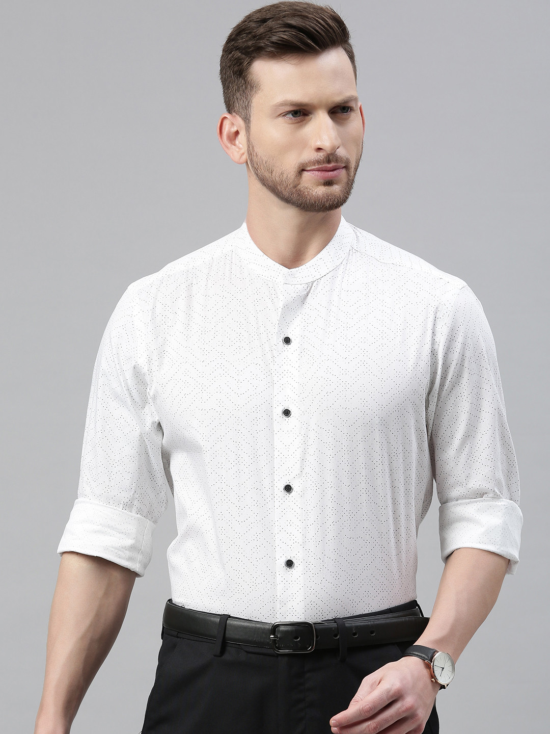 

Arrow New York Men White Slim Fit Printed Formal Shirt