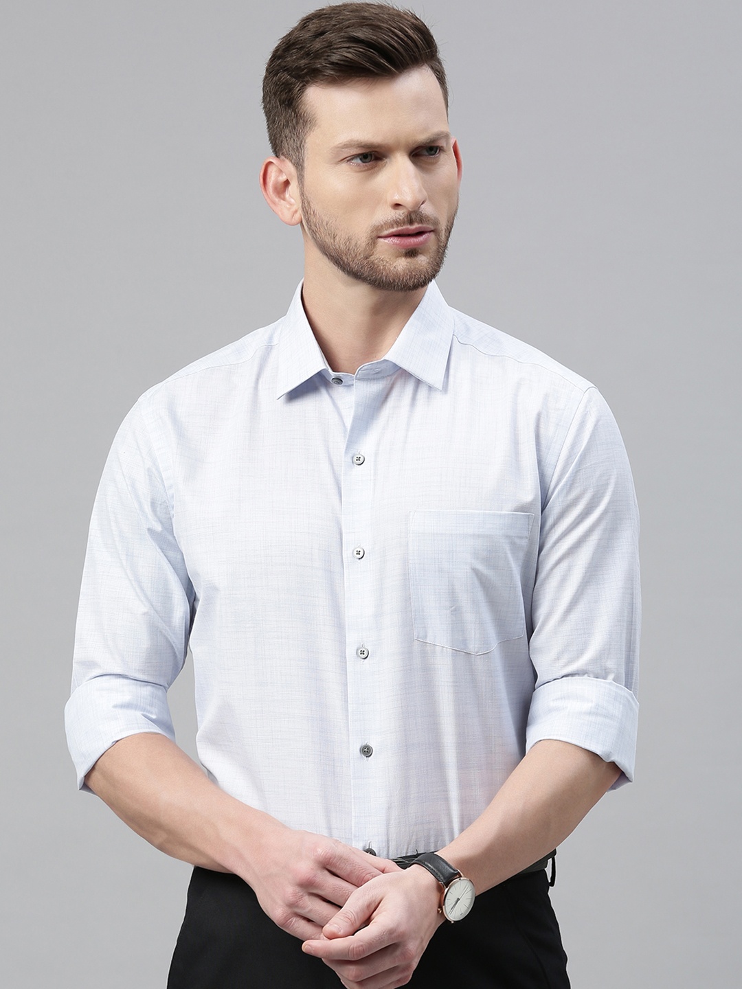

Arrow New York Men Blue Slim Fit Solid Casual Shirt