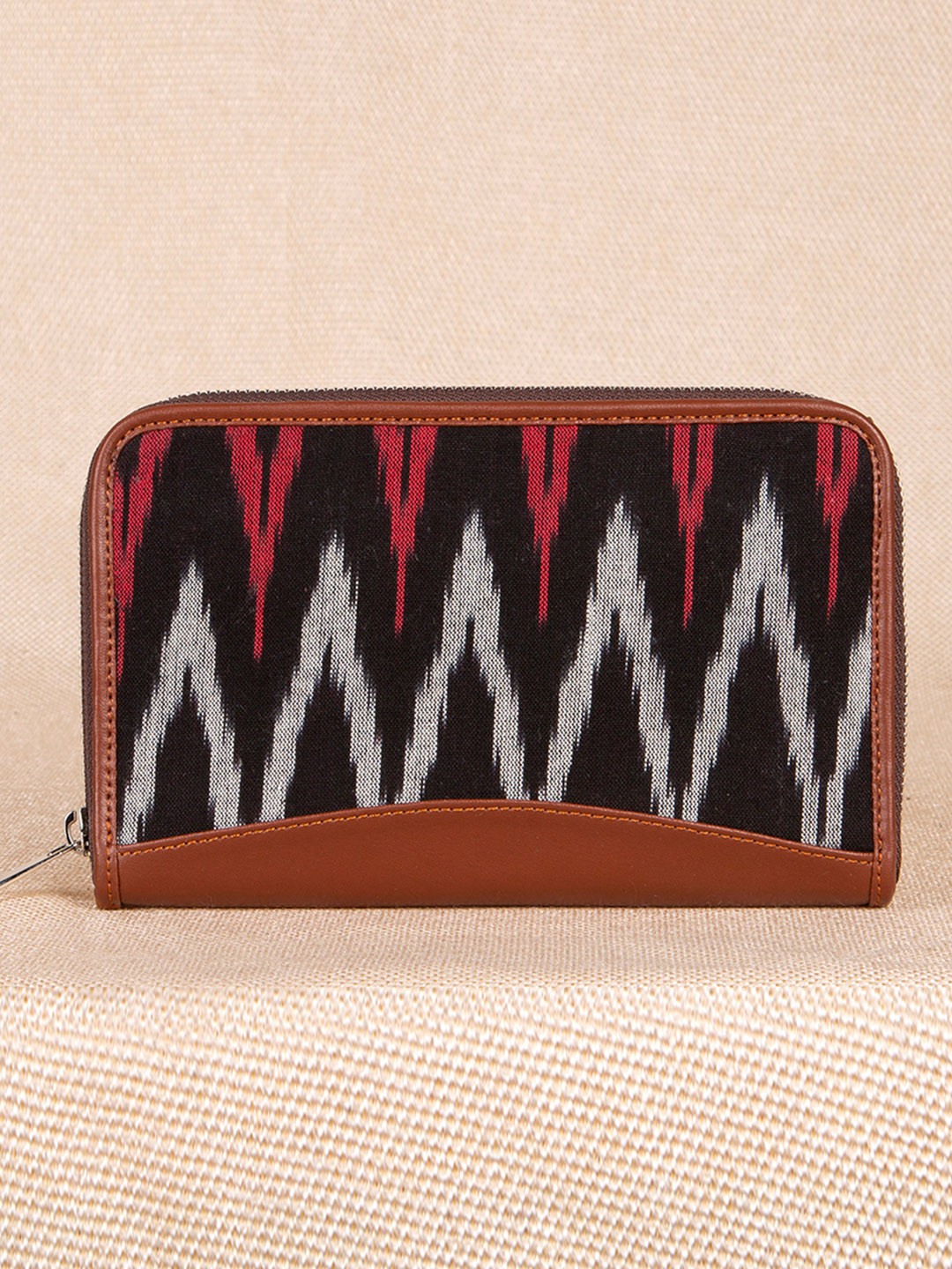 

ZOUK Women Black & Pink Printed Vegan Leather Zip Around Sustainable Wallet