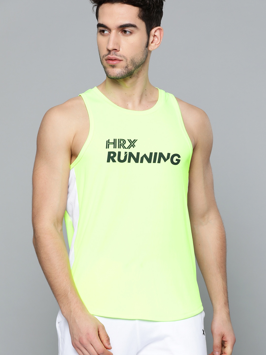 

HRX by Hrithik Roshan Men Lime Sherbet Solid Rapid-Dry Running T-shirt, Lime green