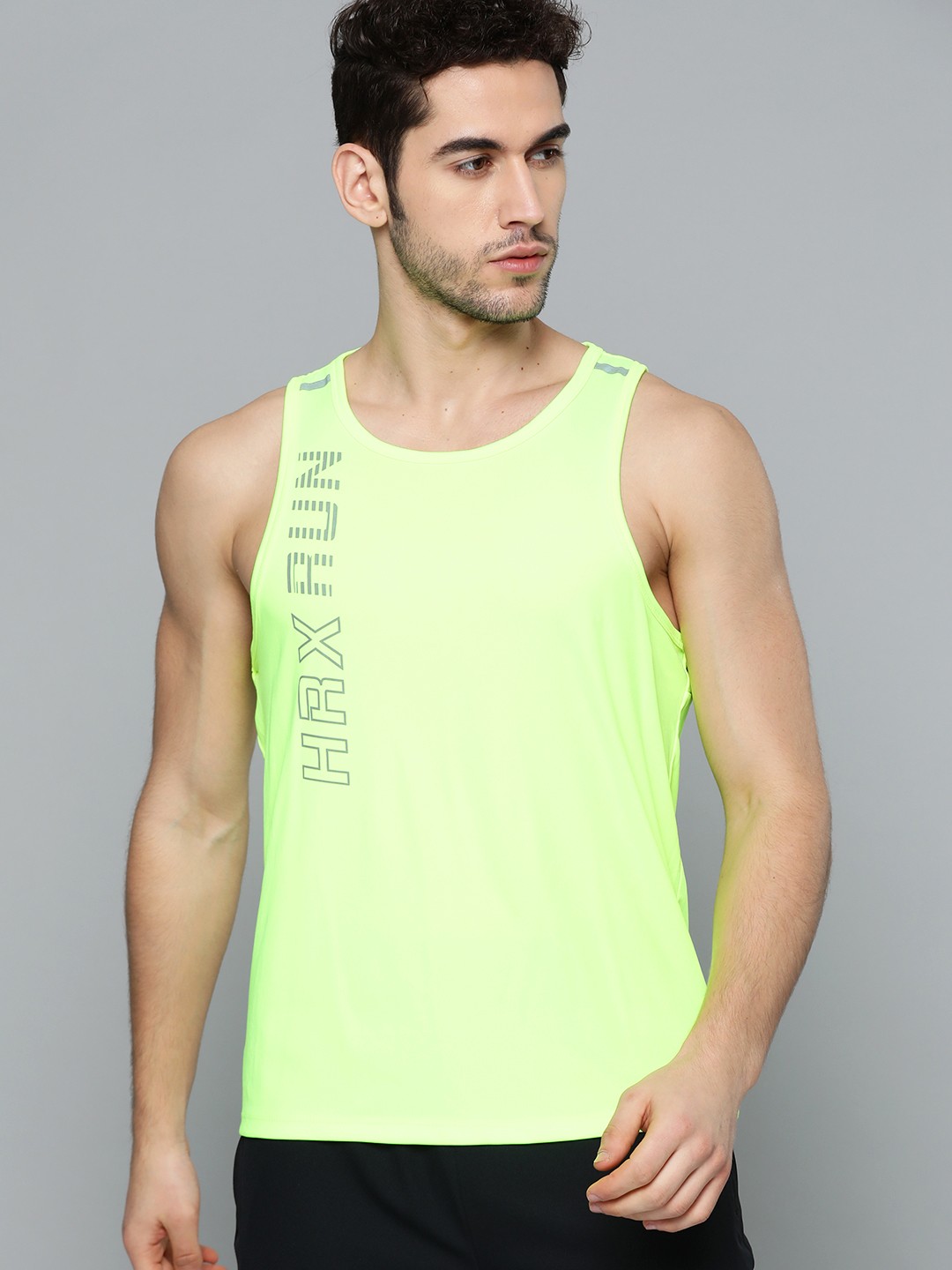 

HRX by Hrithik Roshan Men Lime Sherbet Solid Rapid-Dry Running T-shirt, Lime green