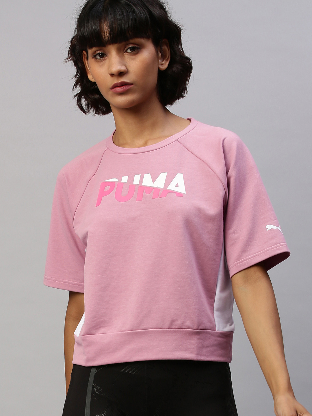 

Puma Women Pink Printed Modern Sports Sweat Cropped Sweatshirt