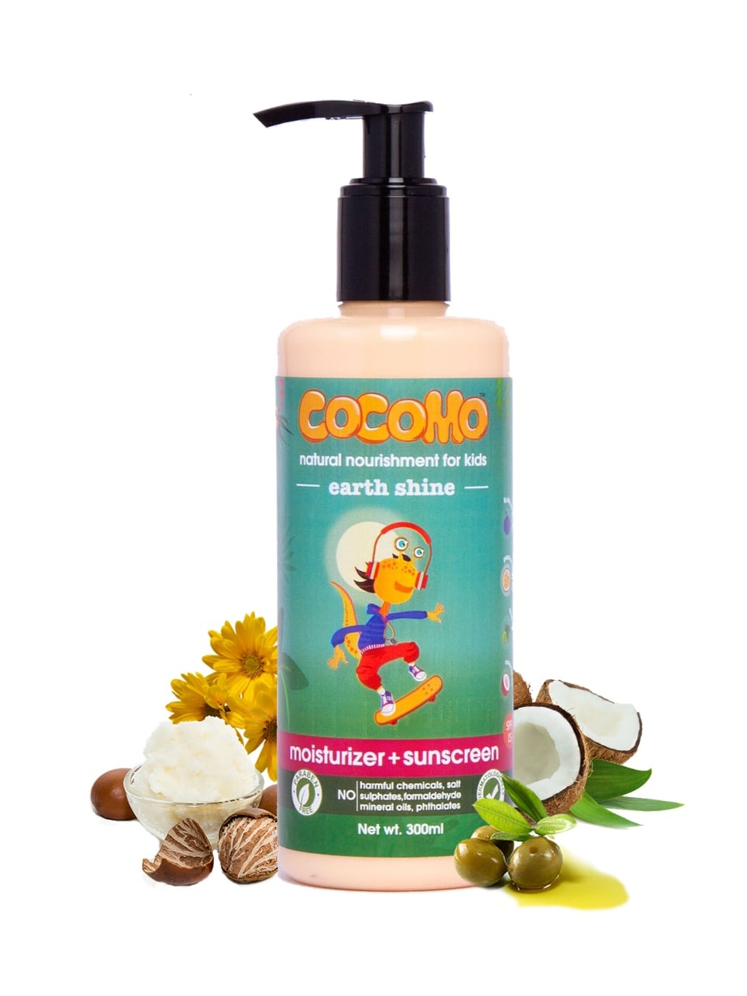 

COCOMO Kids Natural Sustainable Sunscreen Lotion and Moisturiser Earth Shine 300ml, Multi