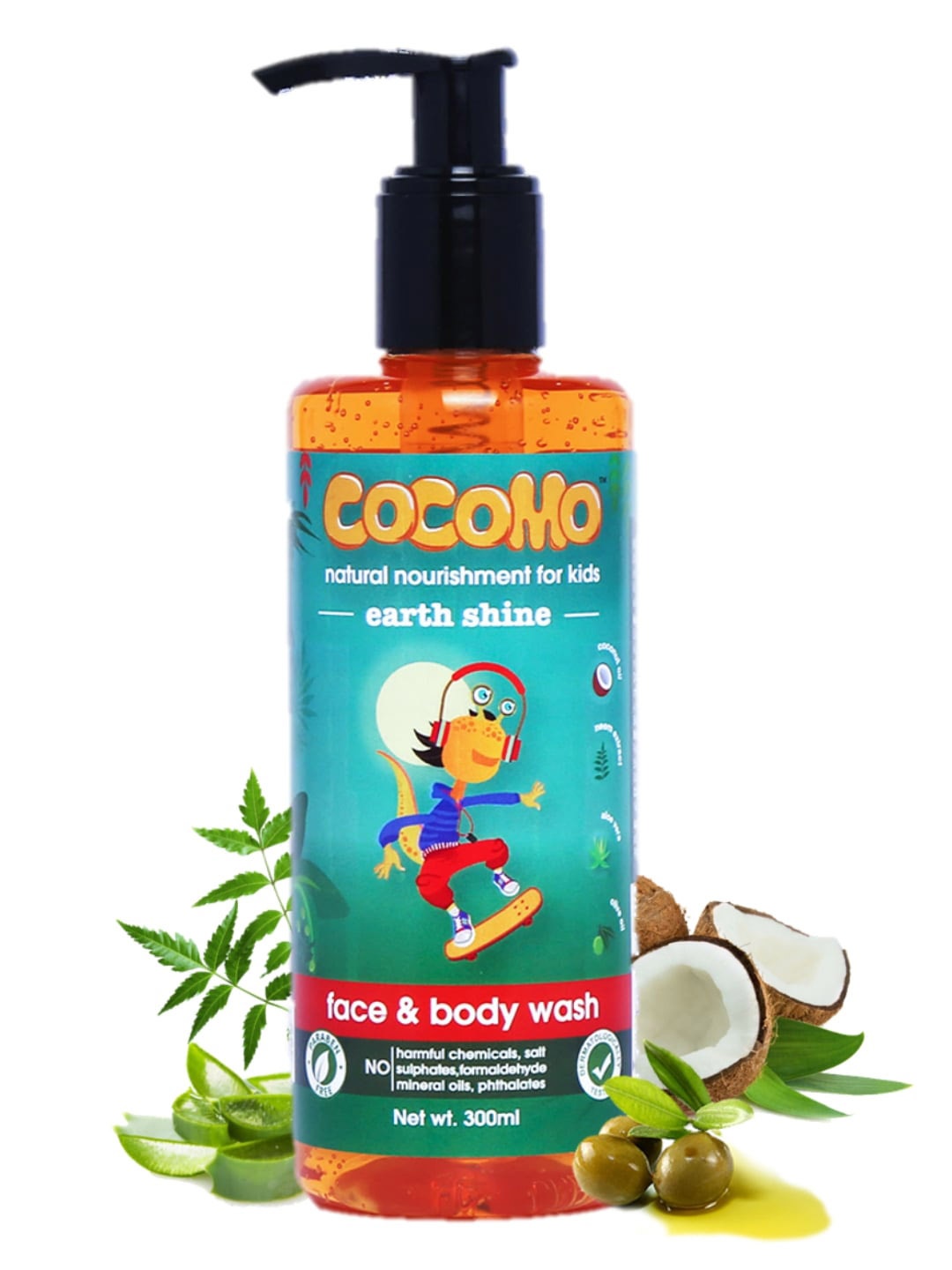

COCOMO Unisex Kids Face & Body Wash - Earth Shine 300 ml, Multi