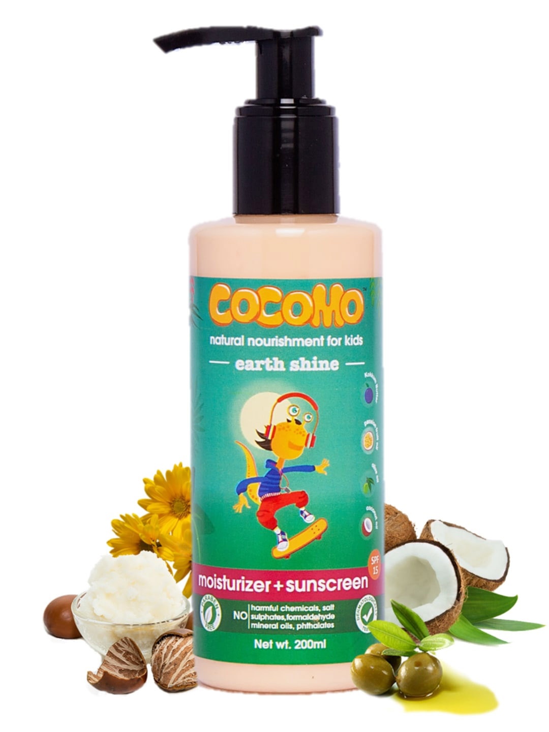

COCOMO Kids Natural Sustainable Sunscreen Lotion and Moisturiser - Earth Shine 200 ml, Cream