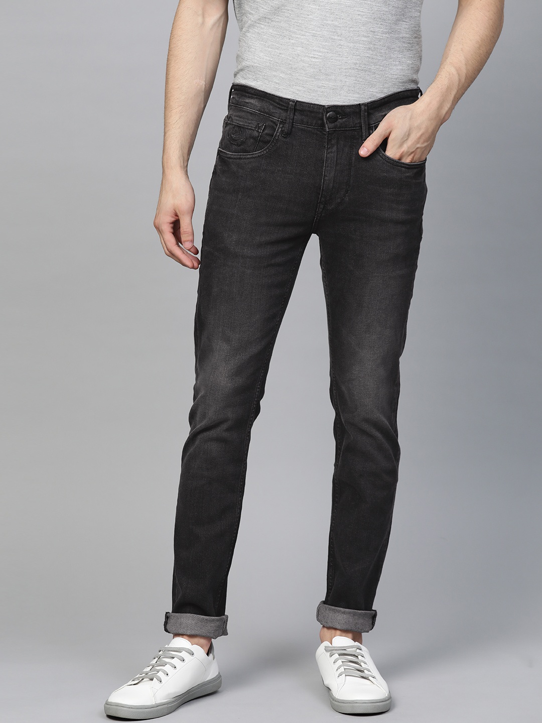 

U.S. Polo Assn. Denim Co. Men Charcoal Grey Skinny Fit Clean Look Stretchable Jeans