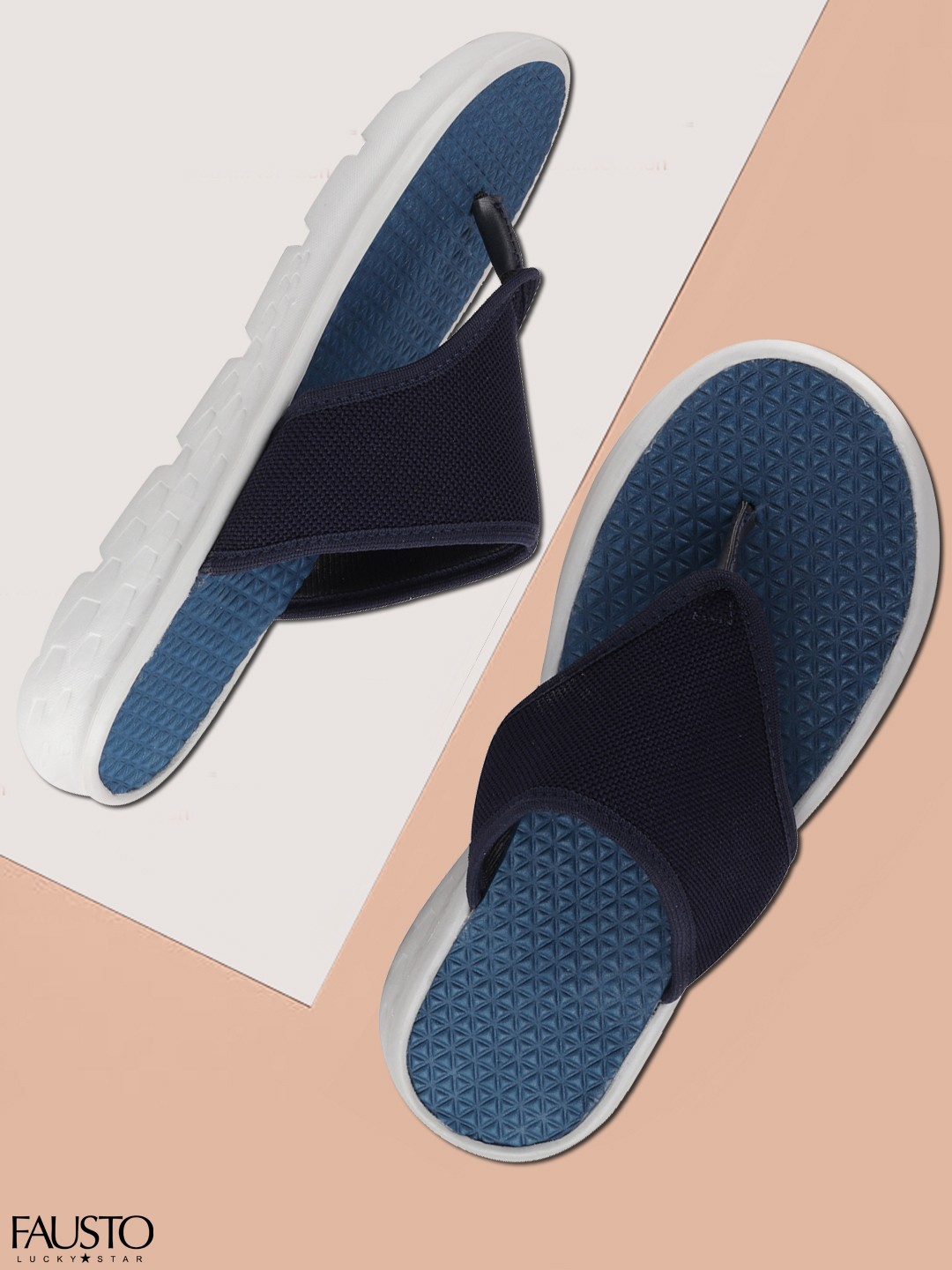 

FAUSTO Men Black Solid Thong Flip-Flops