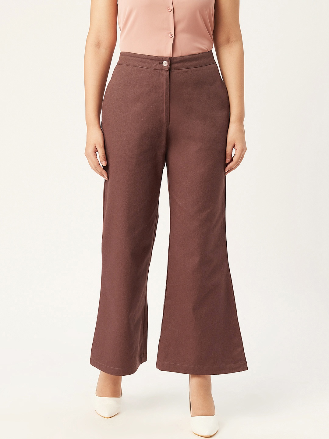 

Alsace Lorraine Paris Women Brown Flared Solid Bootcut Trousers