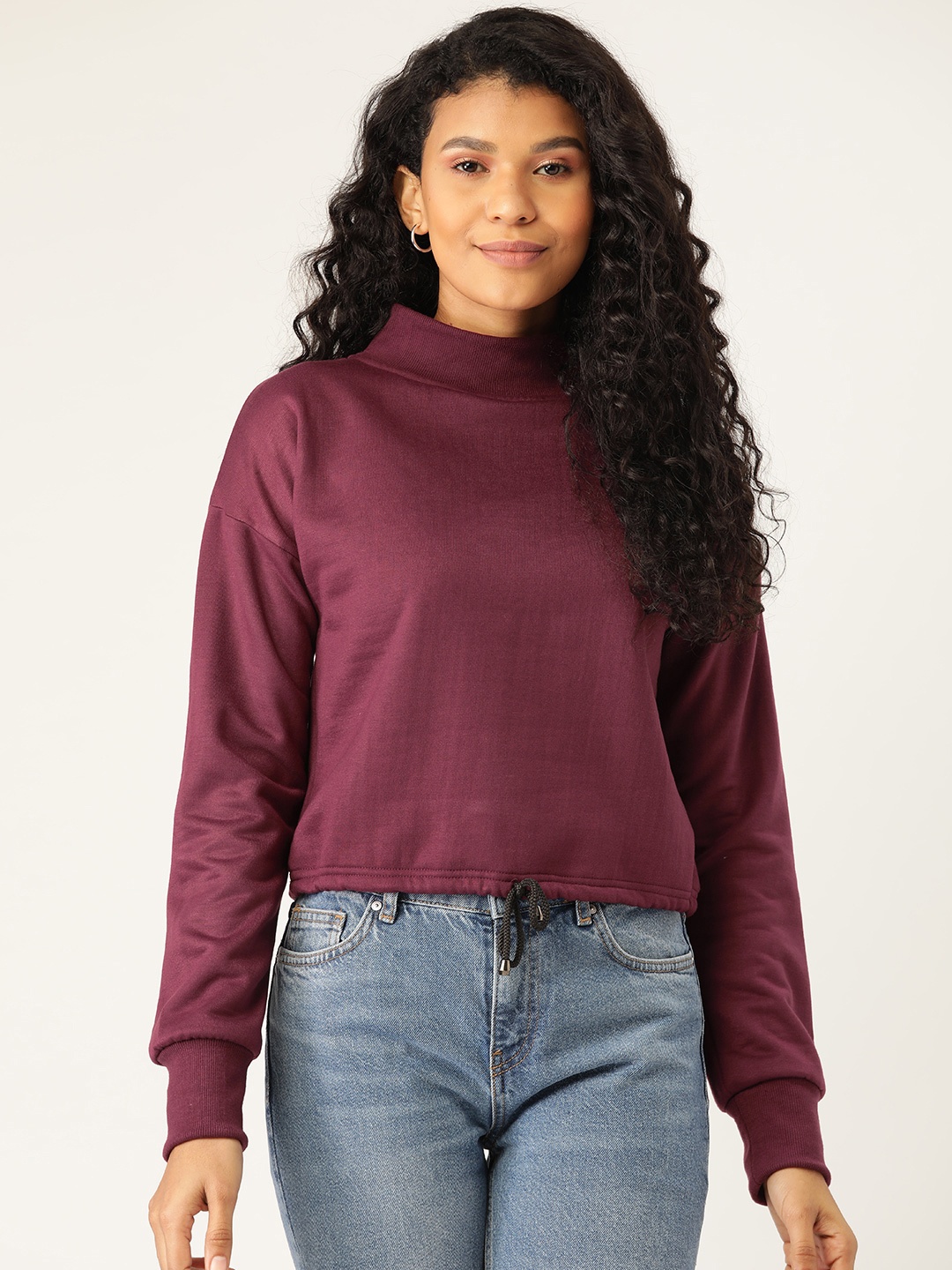

Alsace Lorraine Paris Women Burgundy Solid Sweatshirt