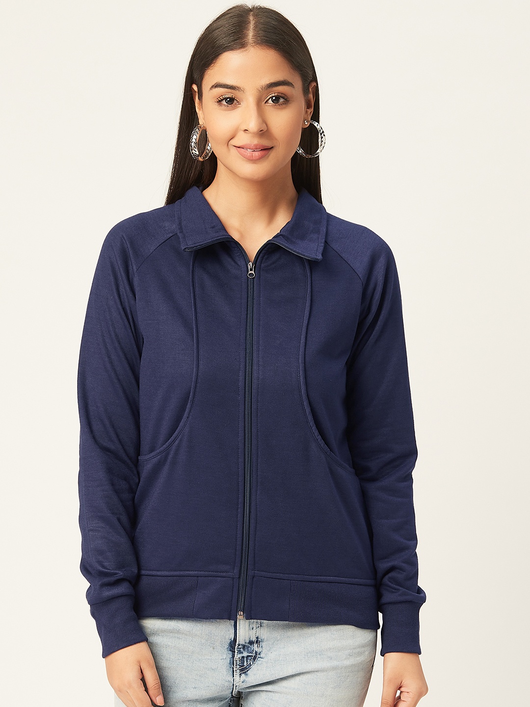 

Alsace Lorraine Paris Women Navy Blue Solid Sweatshirt