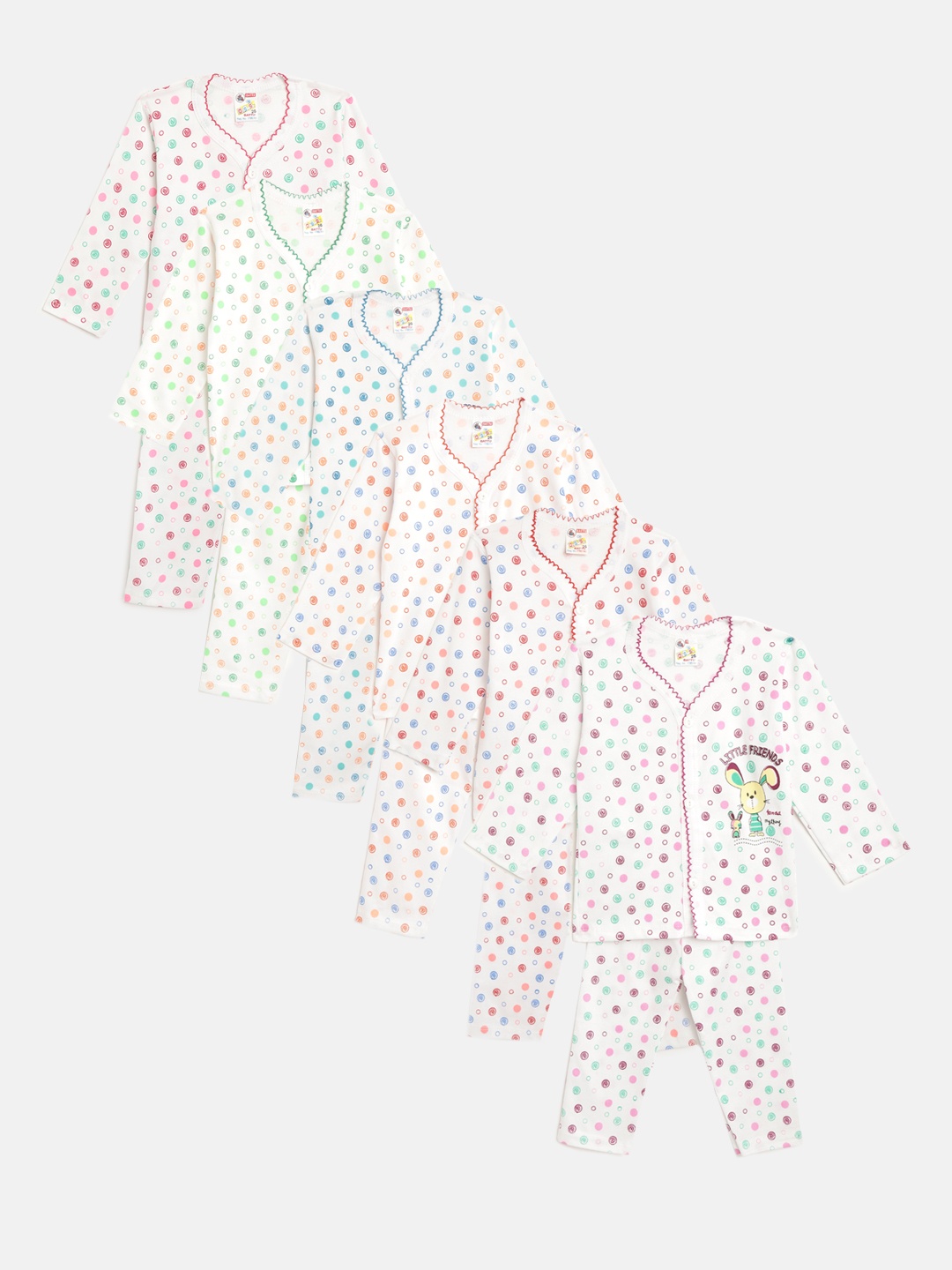 

MANZON Kids Pack of 6 Printed Clothing Sets, Multi