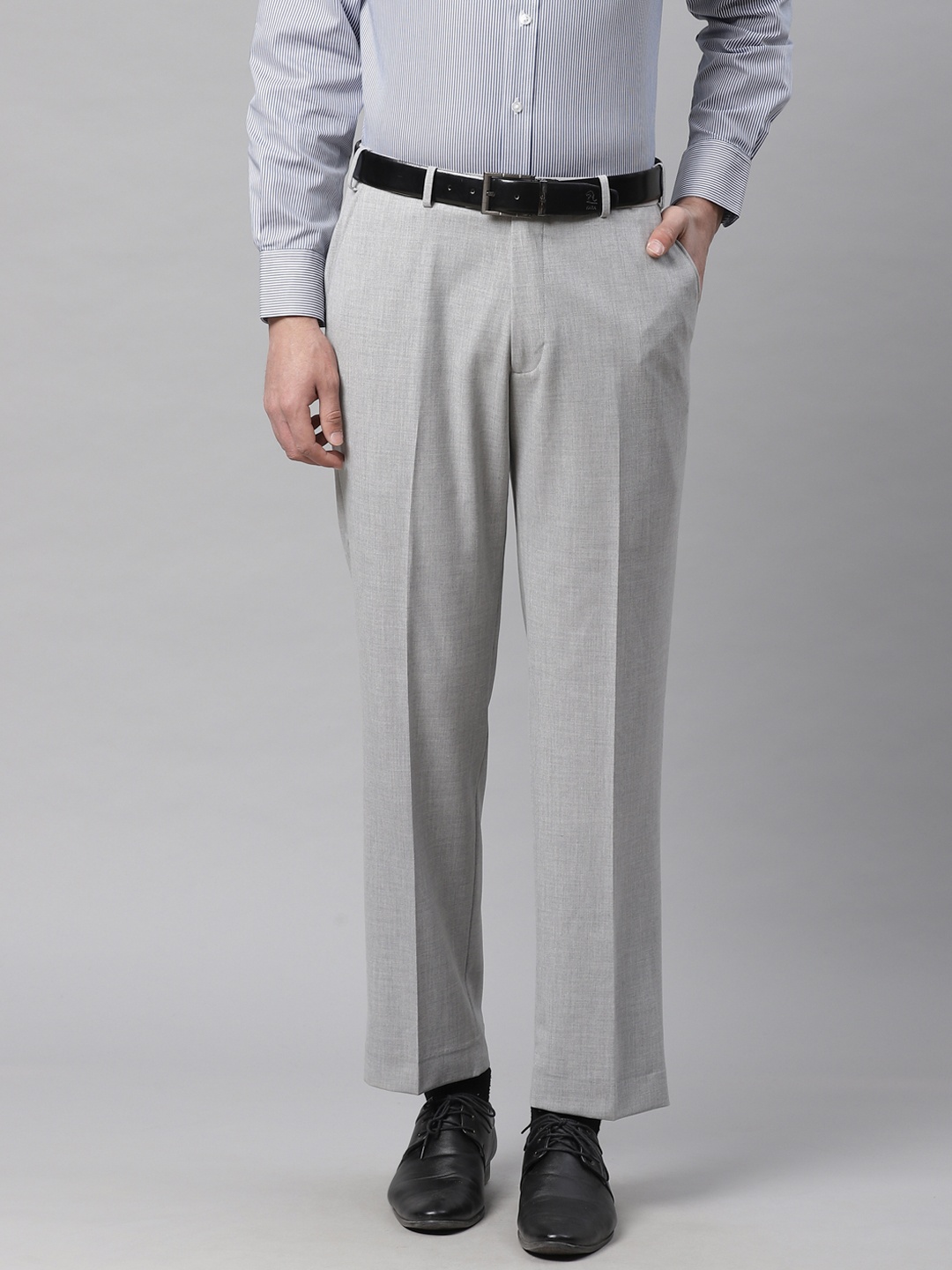 

Marks & Spencer Men Grey Regular Fit Solid Formal Trousers