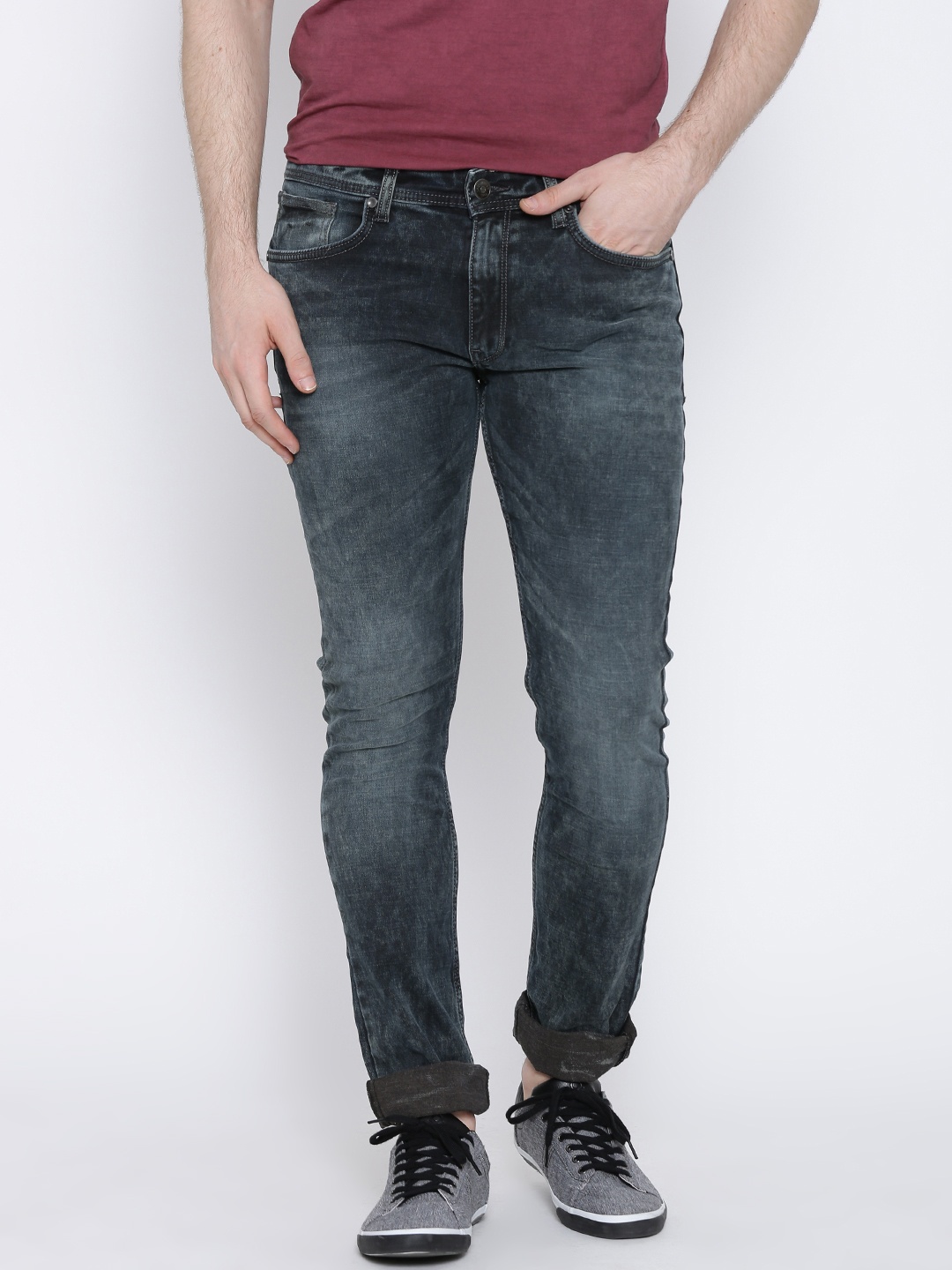 

Locomotive Grey Washed Super-Slim Fit Jeans