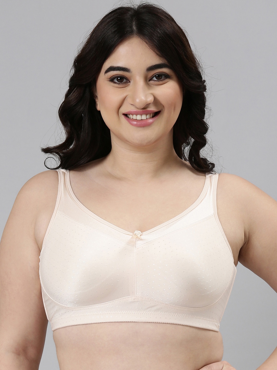 

Enamor Women Peach Non-Padded Non-Wired Full Support Lift Up Bra With Moulded Cups - FB12, Champagne