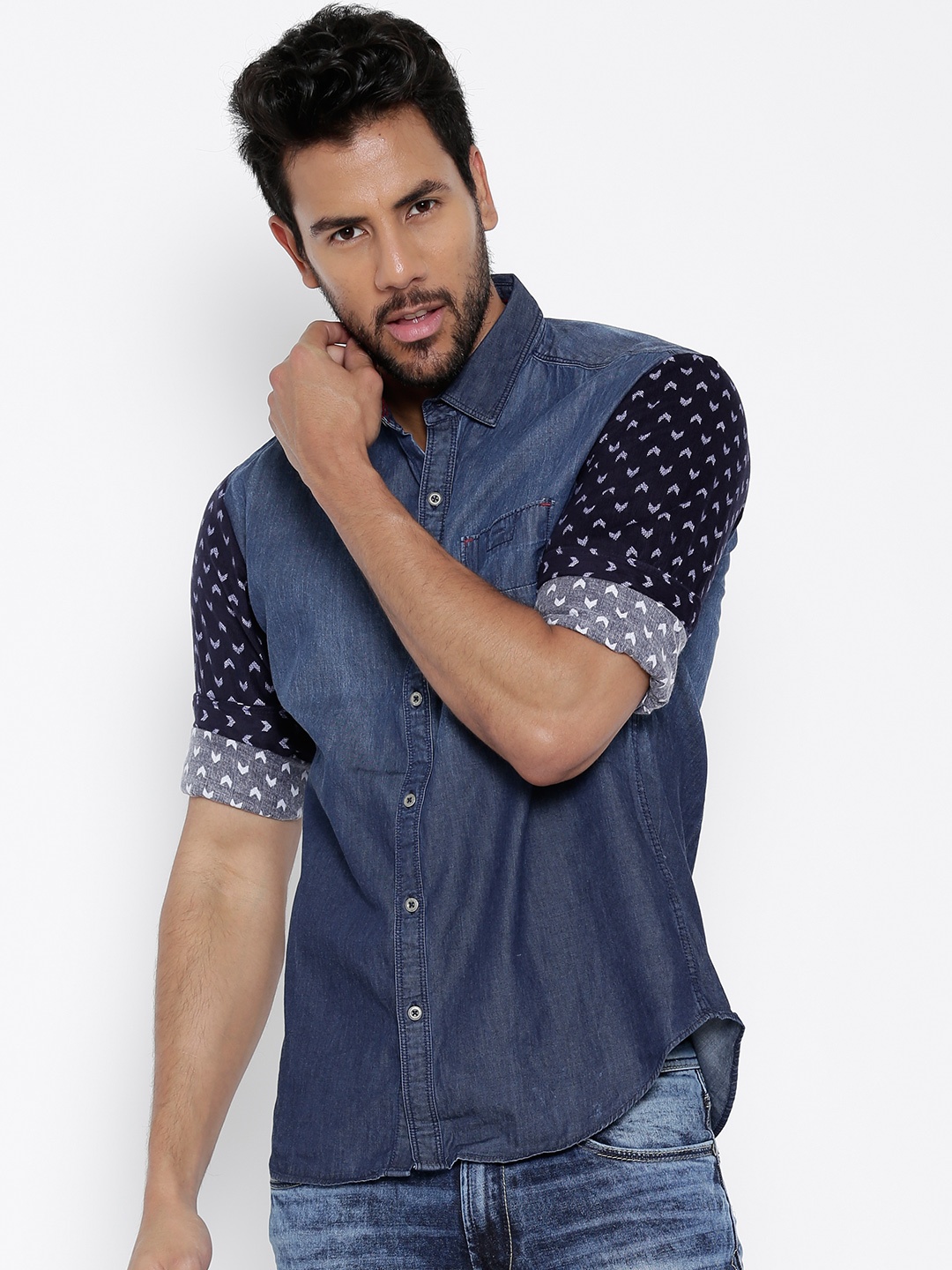

Locomotive Blue Denim Casual Shirt
