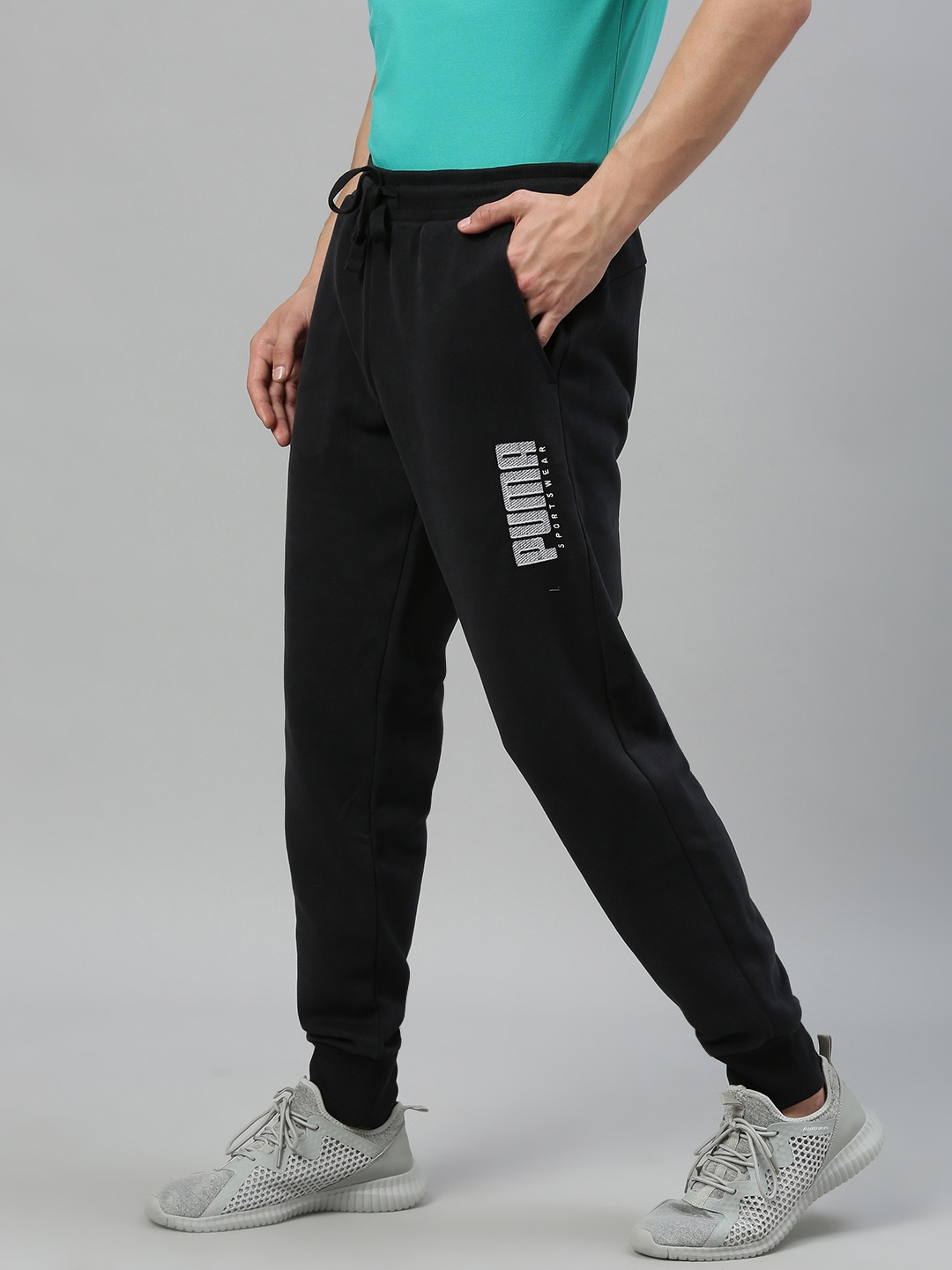 

Puma Men Black Relaxed Fit Solid ATHLETICS FL cl Joggers