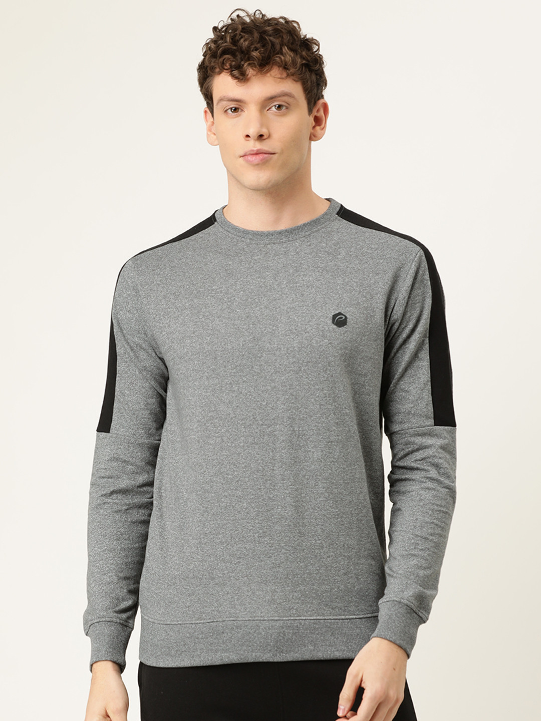 

Proline Active Men Grey Melange Solid Pullover Sweatshirt