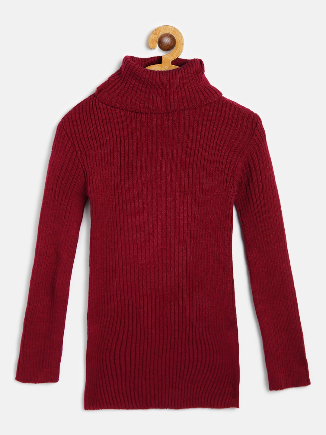 

AD & AV Girls Maroon Ribbed Woollen Pullover