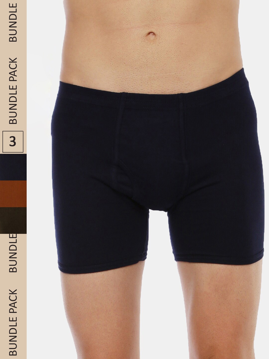 

Dollar Lehar Men Assorted Pack Of 3 Combed Cotton Long Trunks MLHTR-05-PO3