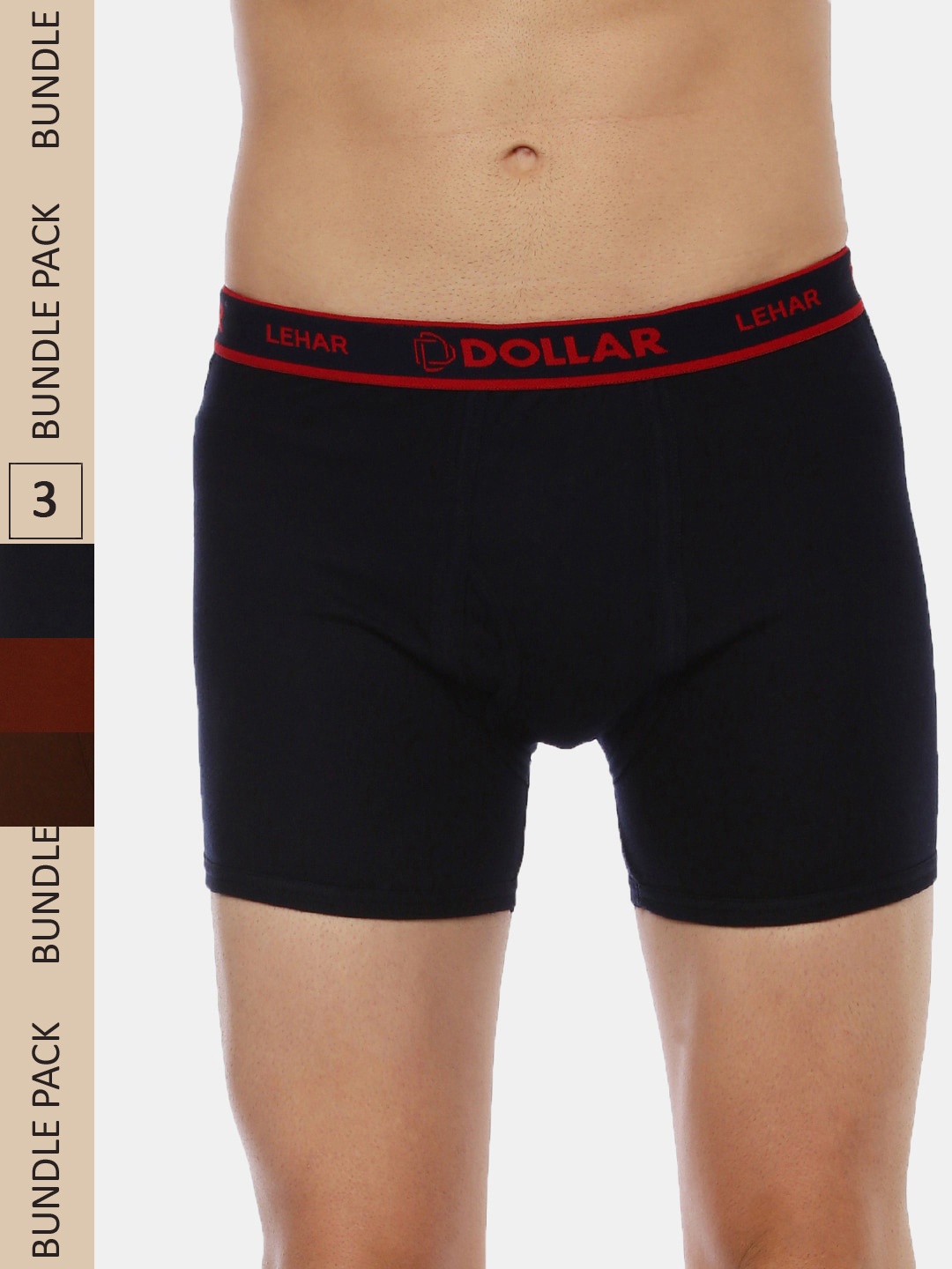 

Dollar Lehar Combed Cotton Men Pack Of 3 Trunks MLHTR-02-PO3, Assorted